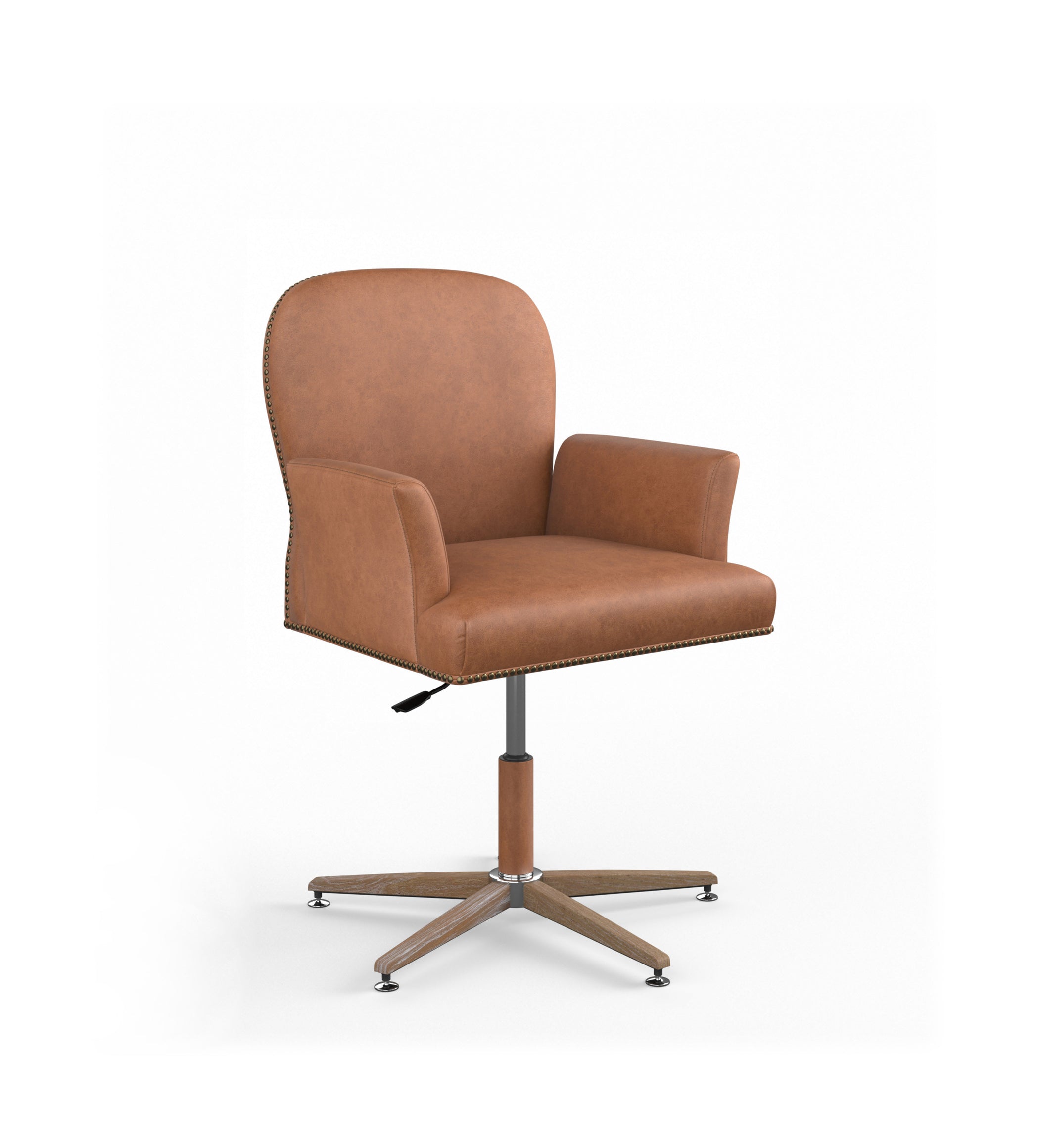 Stafford Leather Swivel Chair - Hazelnut Brown