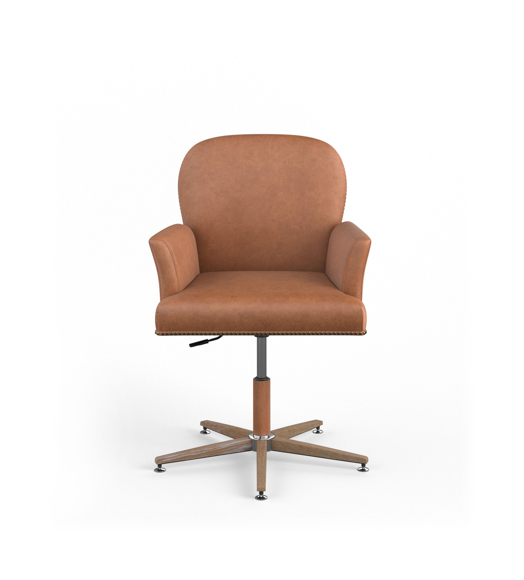 Stafford Leather Swivel Chair - Hazelnut Brown