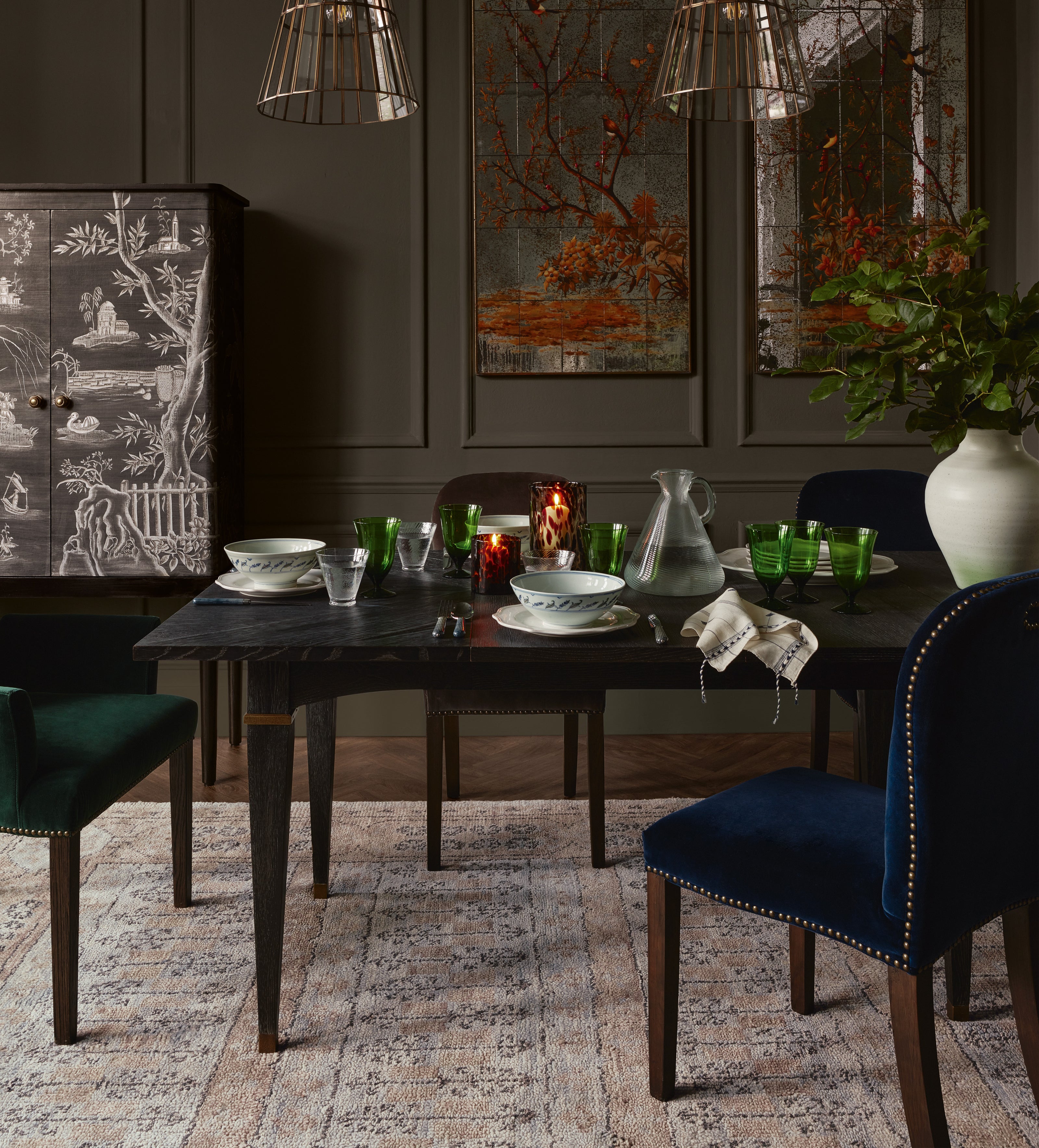 Stafford Velvet Dining Chair - Perfect Navy