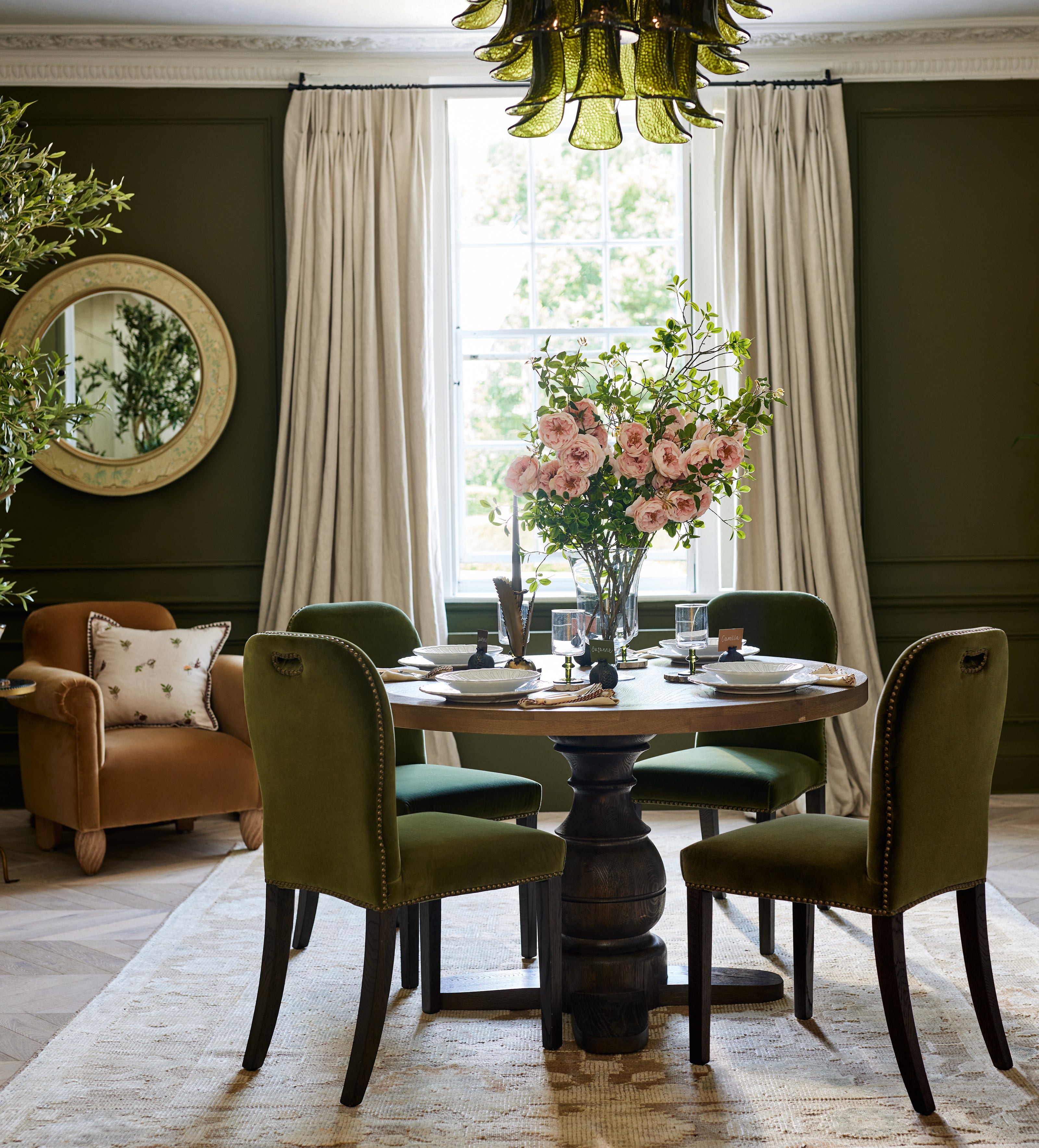 Stafford Velvet Dining Chair - Spruce