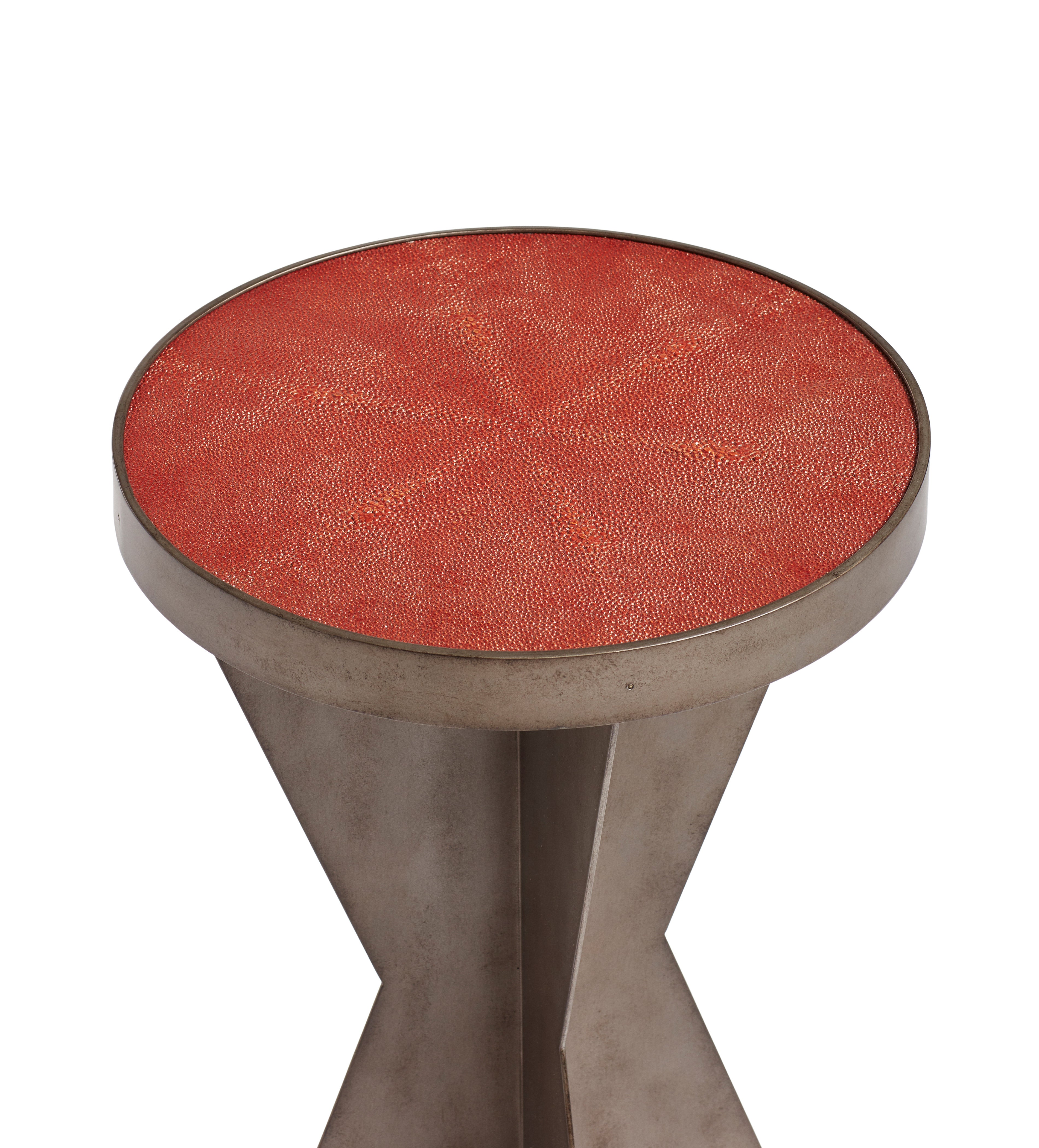 Stello Shagreen Side Table - Moroccan Red | OKA