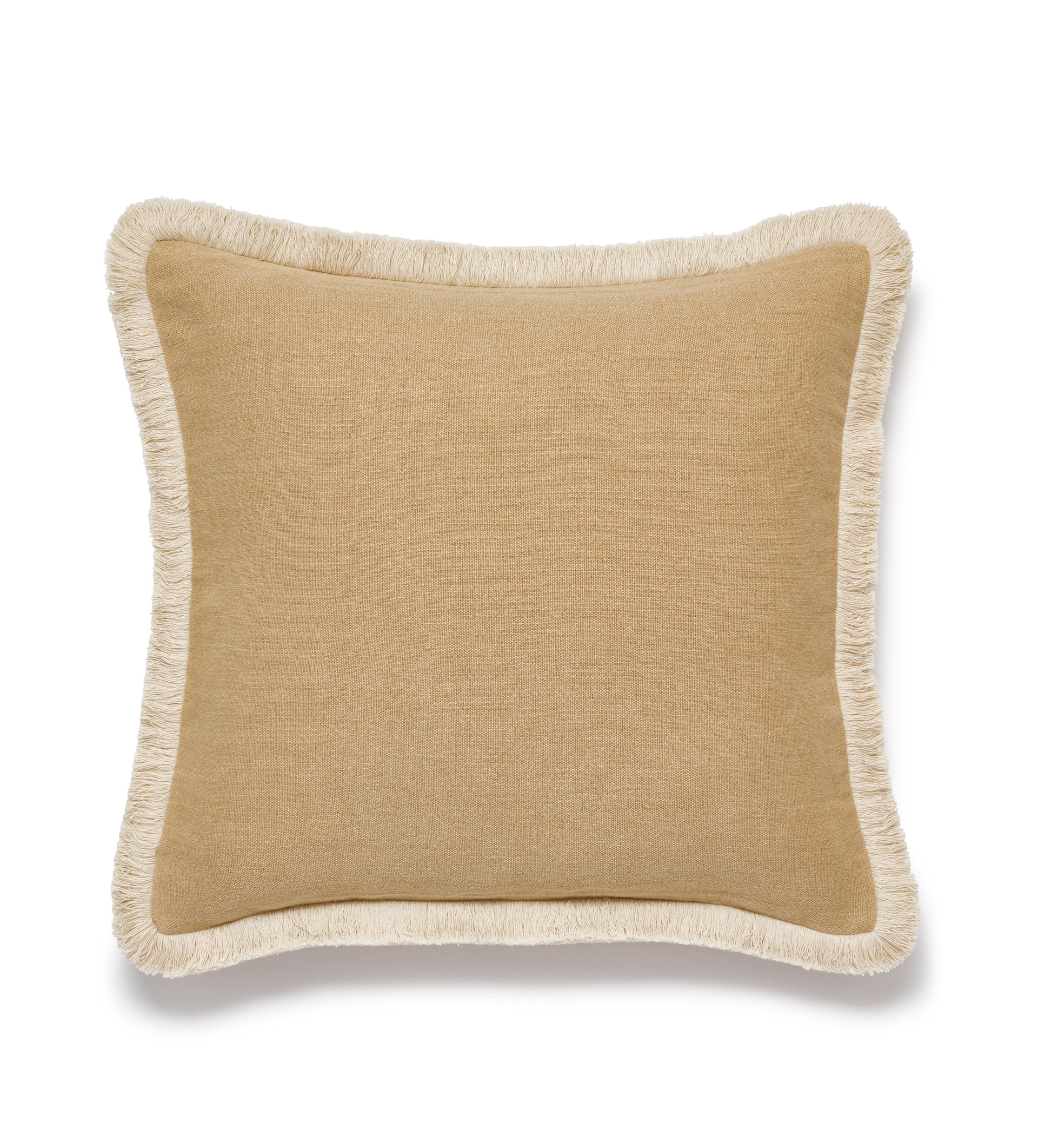 Stonewashed Linen Cushion Cover Fringing Hemp