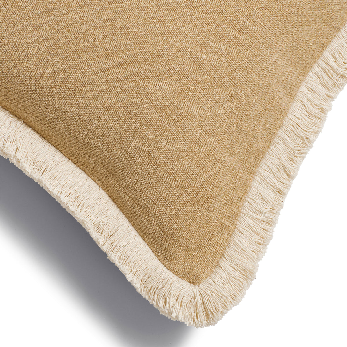 Stonewashed Linen Cushion Cover with Fringing - Hemp