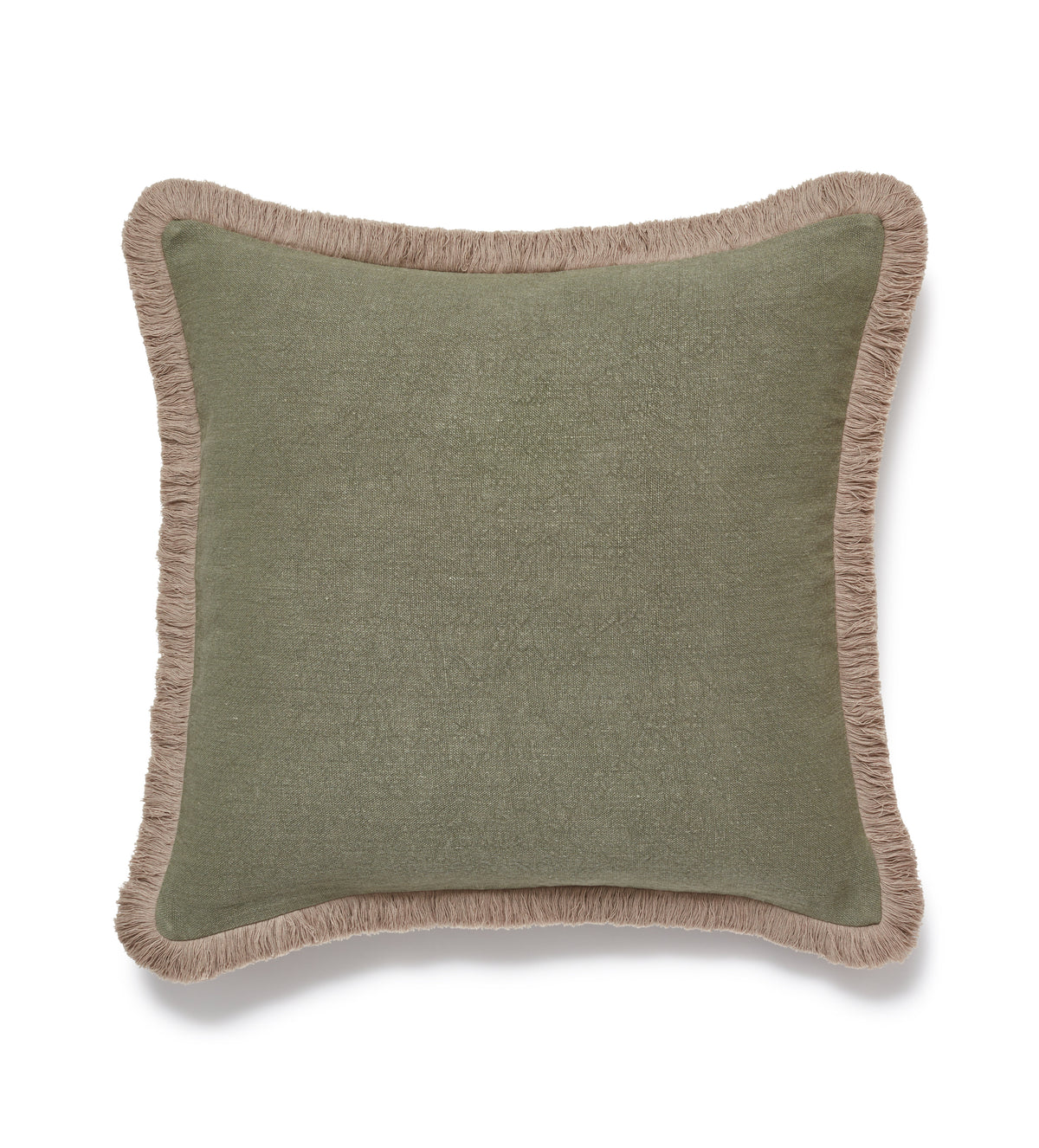 Stonewashed Linen Cushion Cover Fringing Lake
