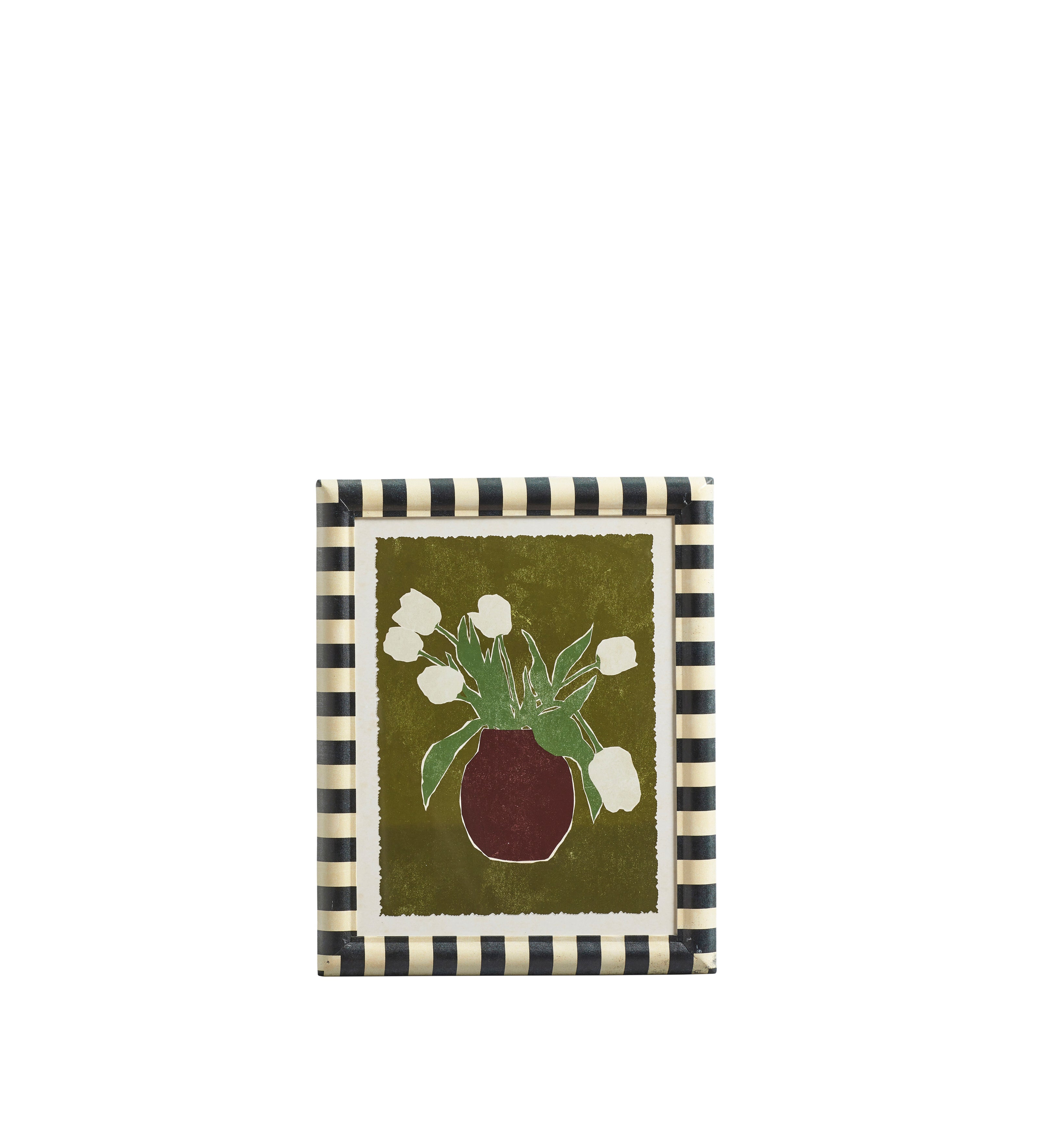 Striscia Framed Floral Prints - Set of Four - Green