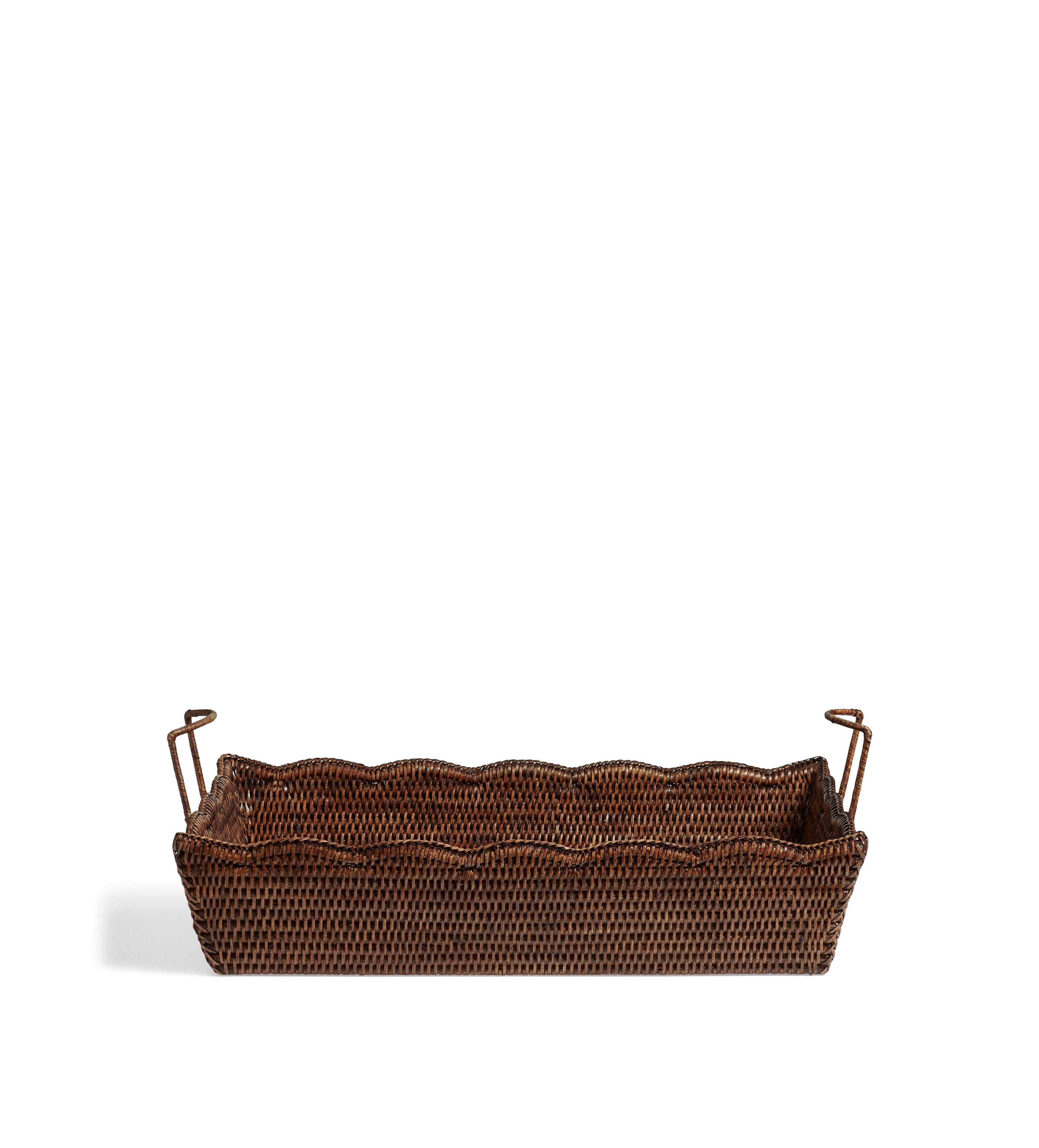 Talasa Rectangular Rattan Basket - Antique Brown