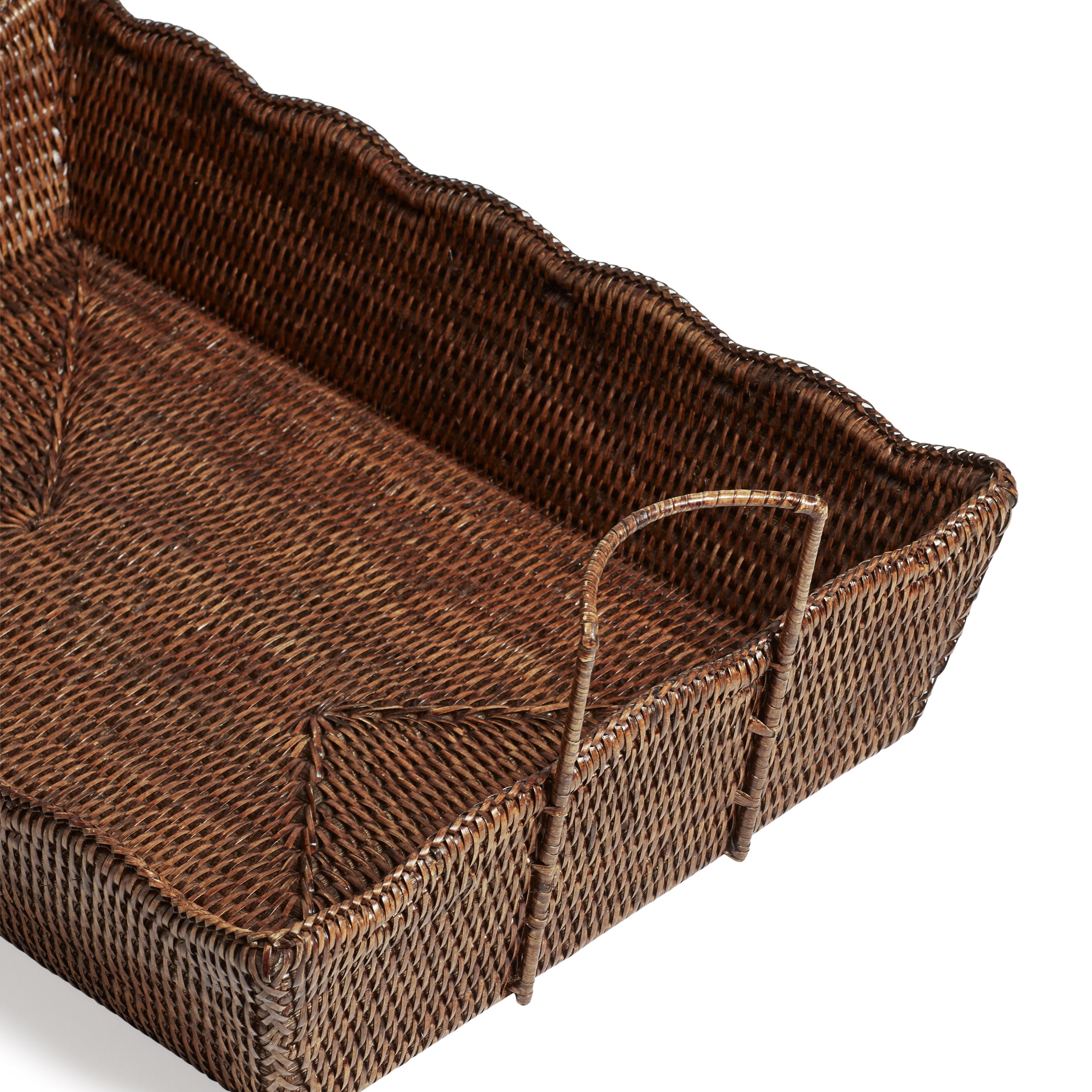 Talasa Rectangular Rattan Basket - Antique Brown