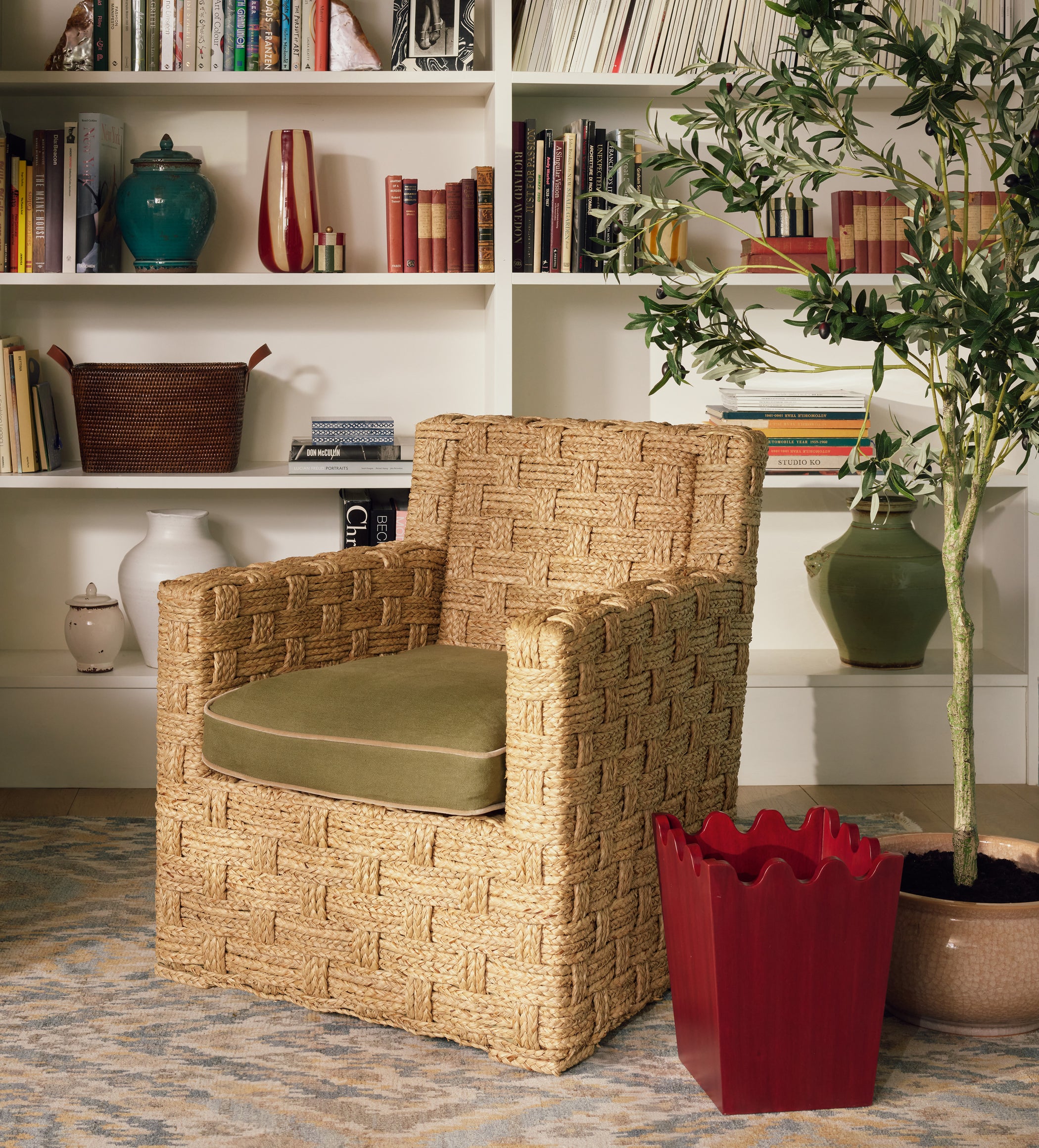 Talasa Wastepaper Bin - Brushed Red