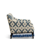 Tarma Lazaret Cotton Armchair - Midnight Blue/Off-White