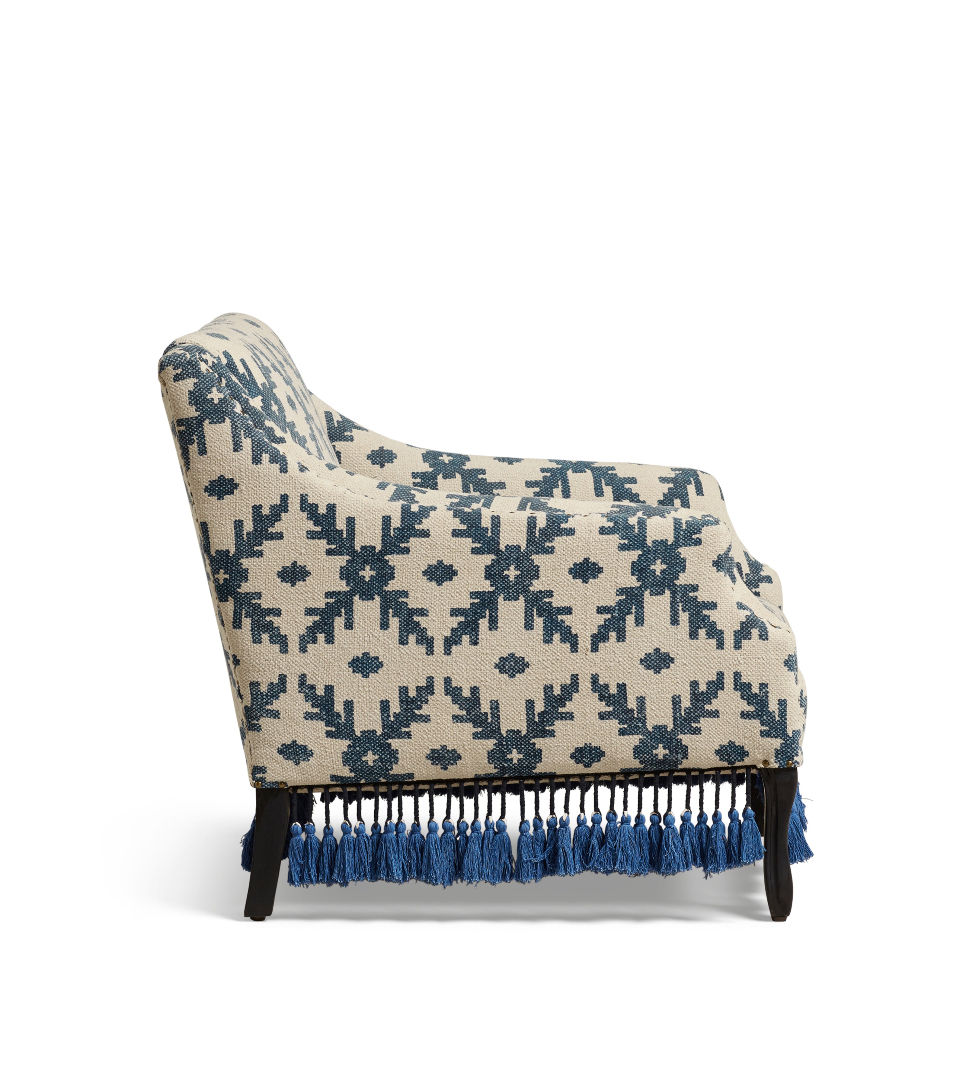 Tarma Lazaret Cotton Armchair - Midnight Blue/Off-White