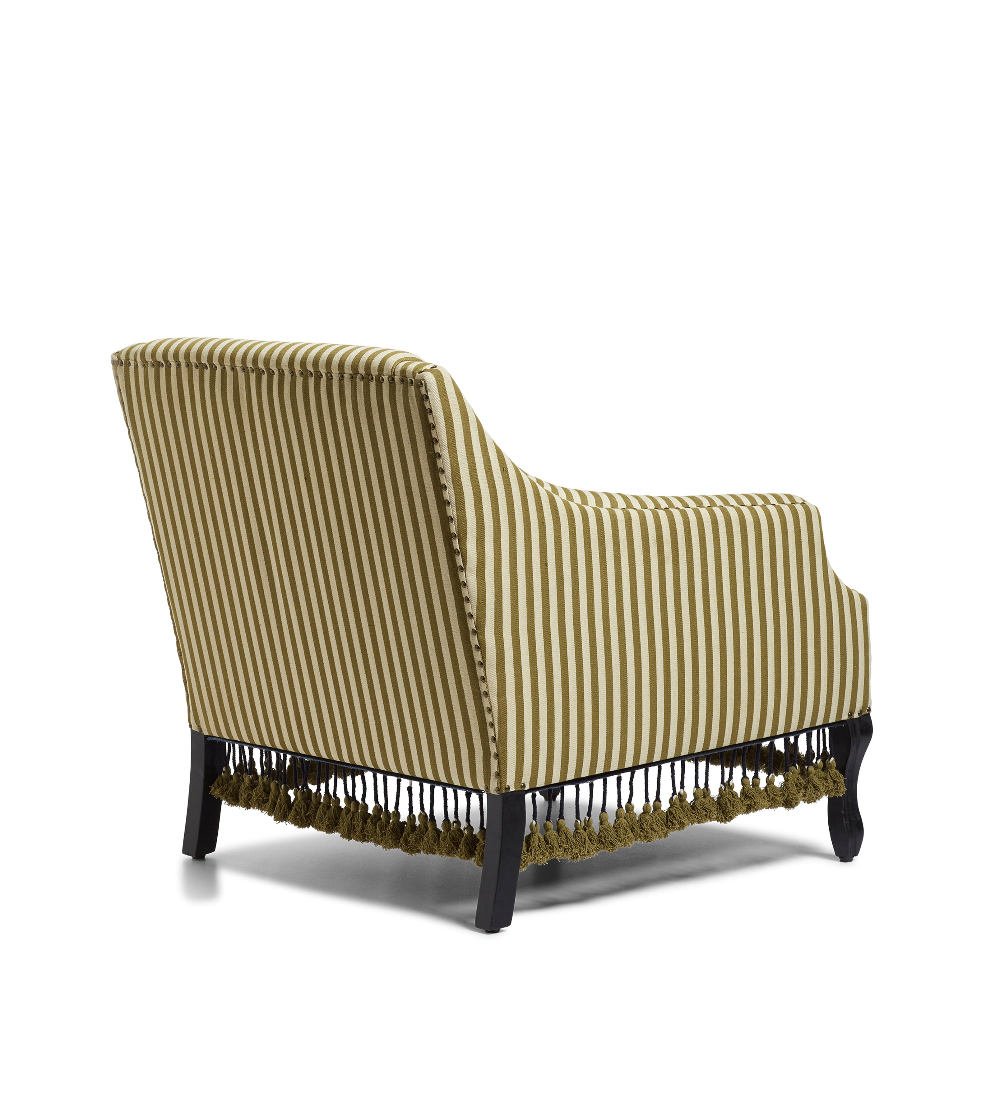 Tarma Stripe Cotton Armchair - Olive
