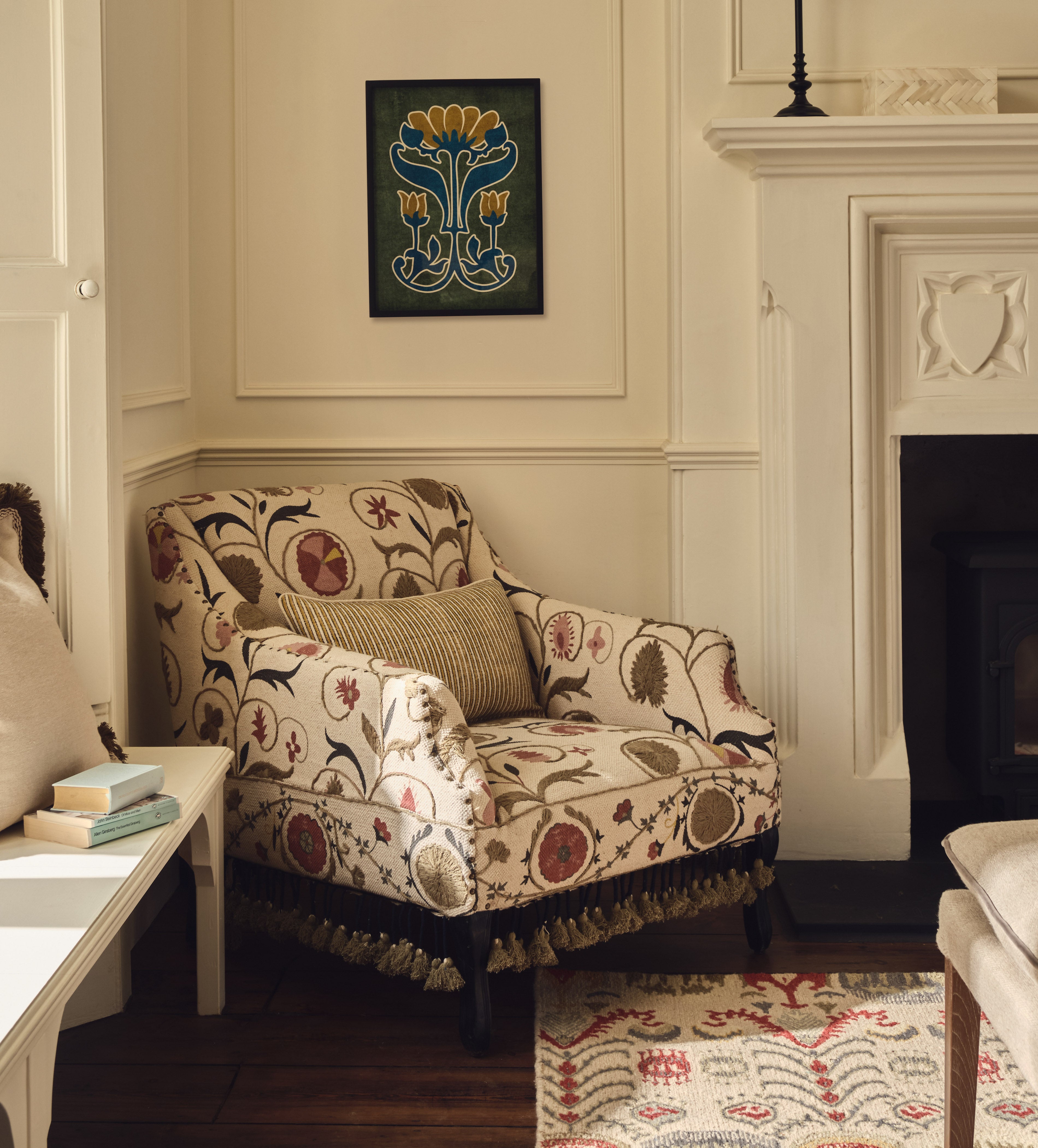 Tarma Sheki Cotton Armchair - Olive Green | OKA