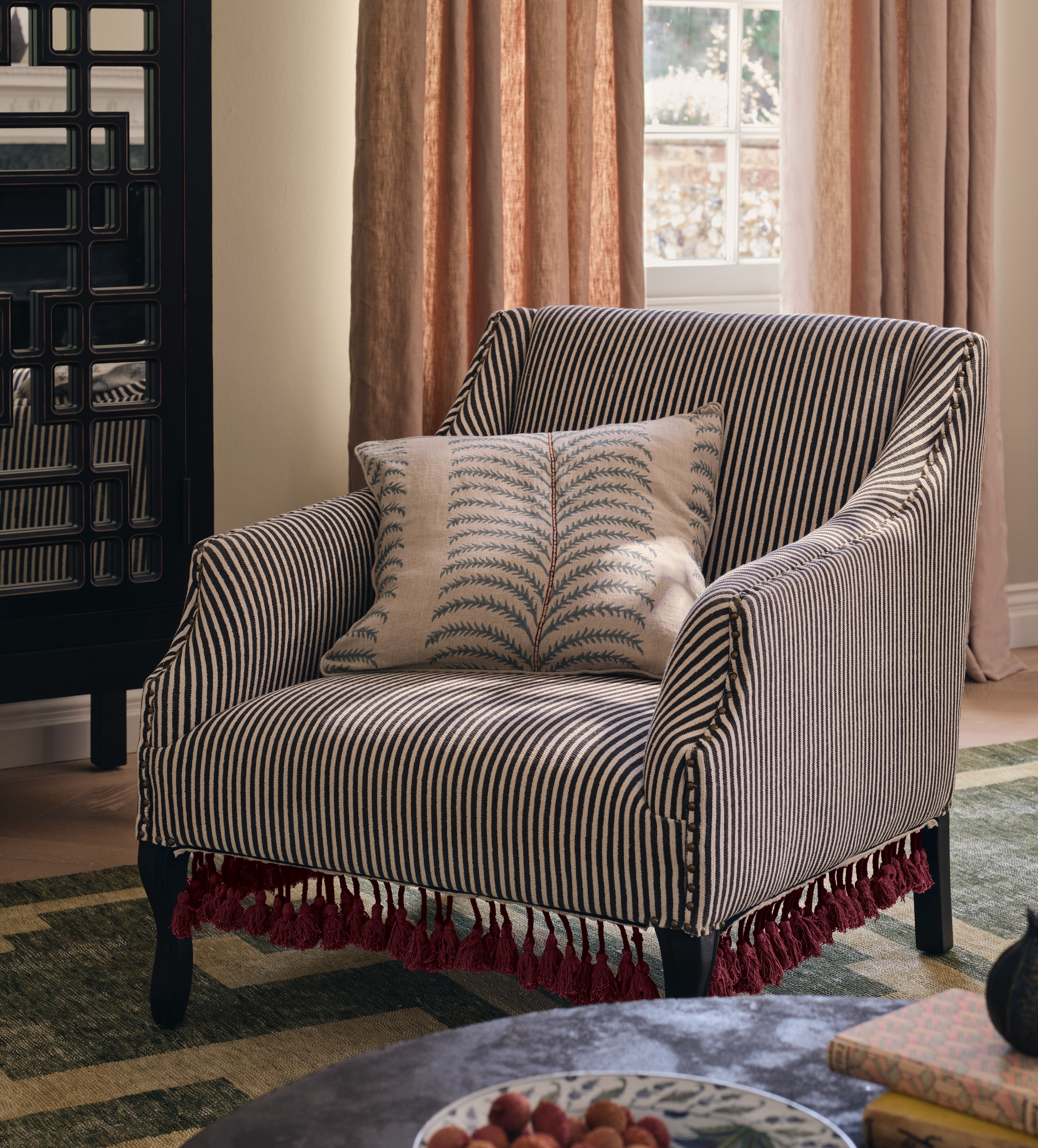 Tarma Cotton Armchair - Charcoal
