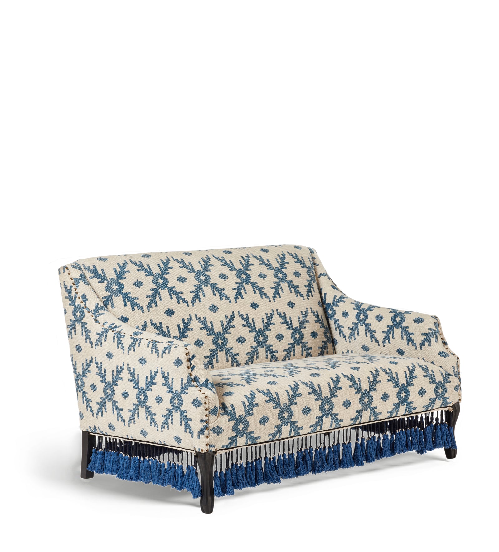 Tarma Lazaret Cotton 2-Seater Sofa - Midnight Blue/Off-White