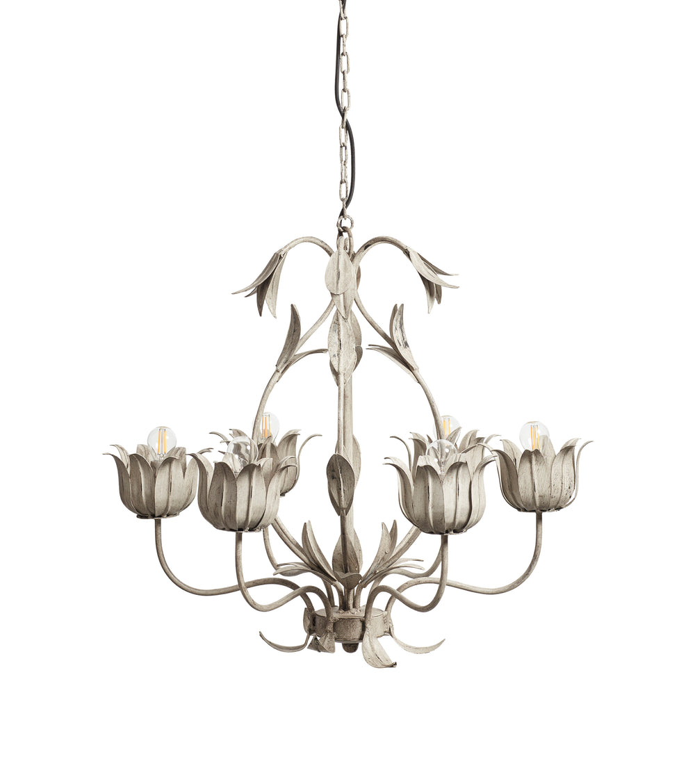 Thalia Floral Chandelier - Distressed Vellum
