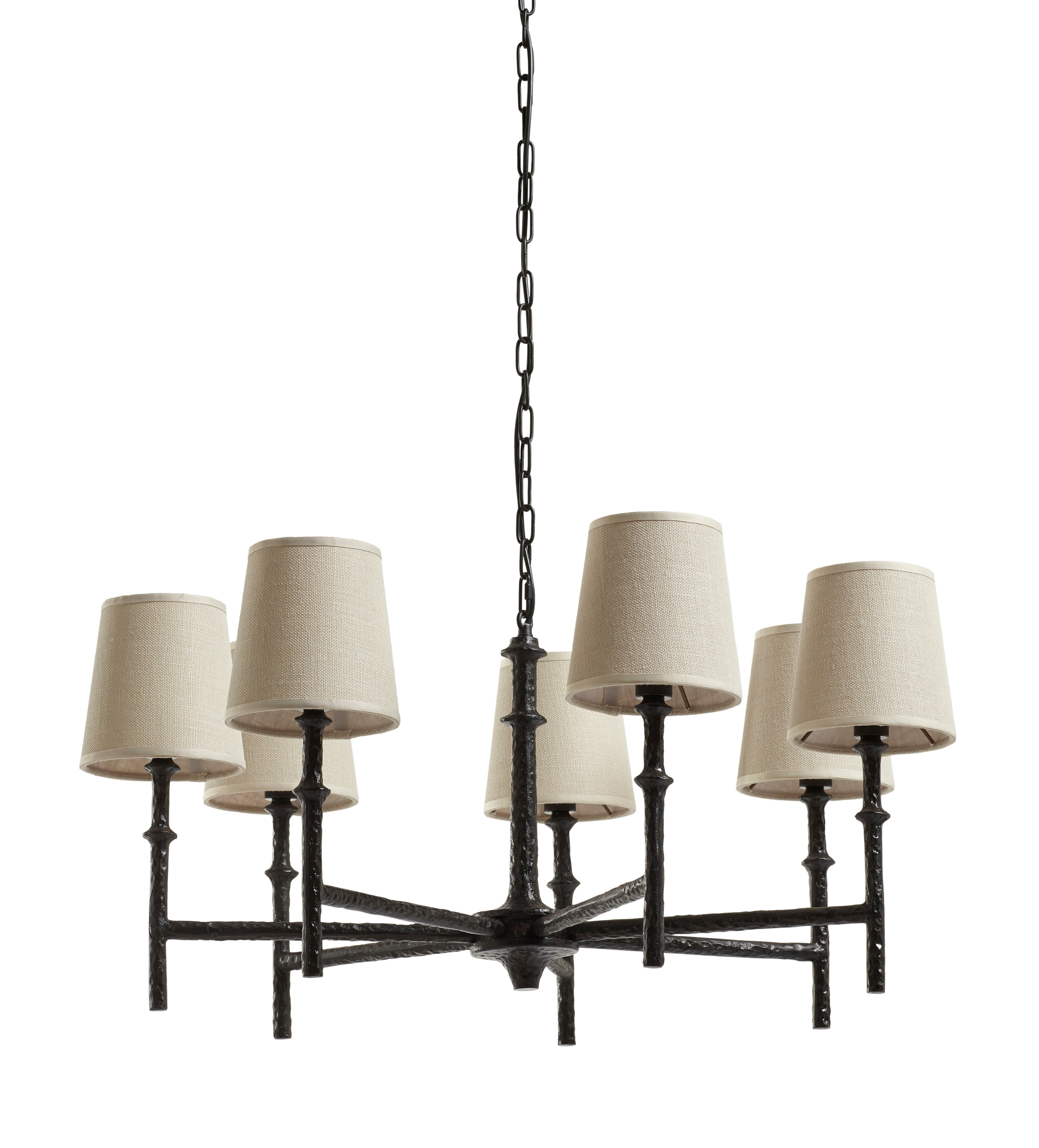 Thomasin Chandelier with Shades - Blackened Bronze