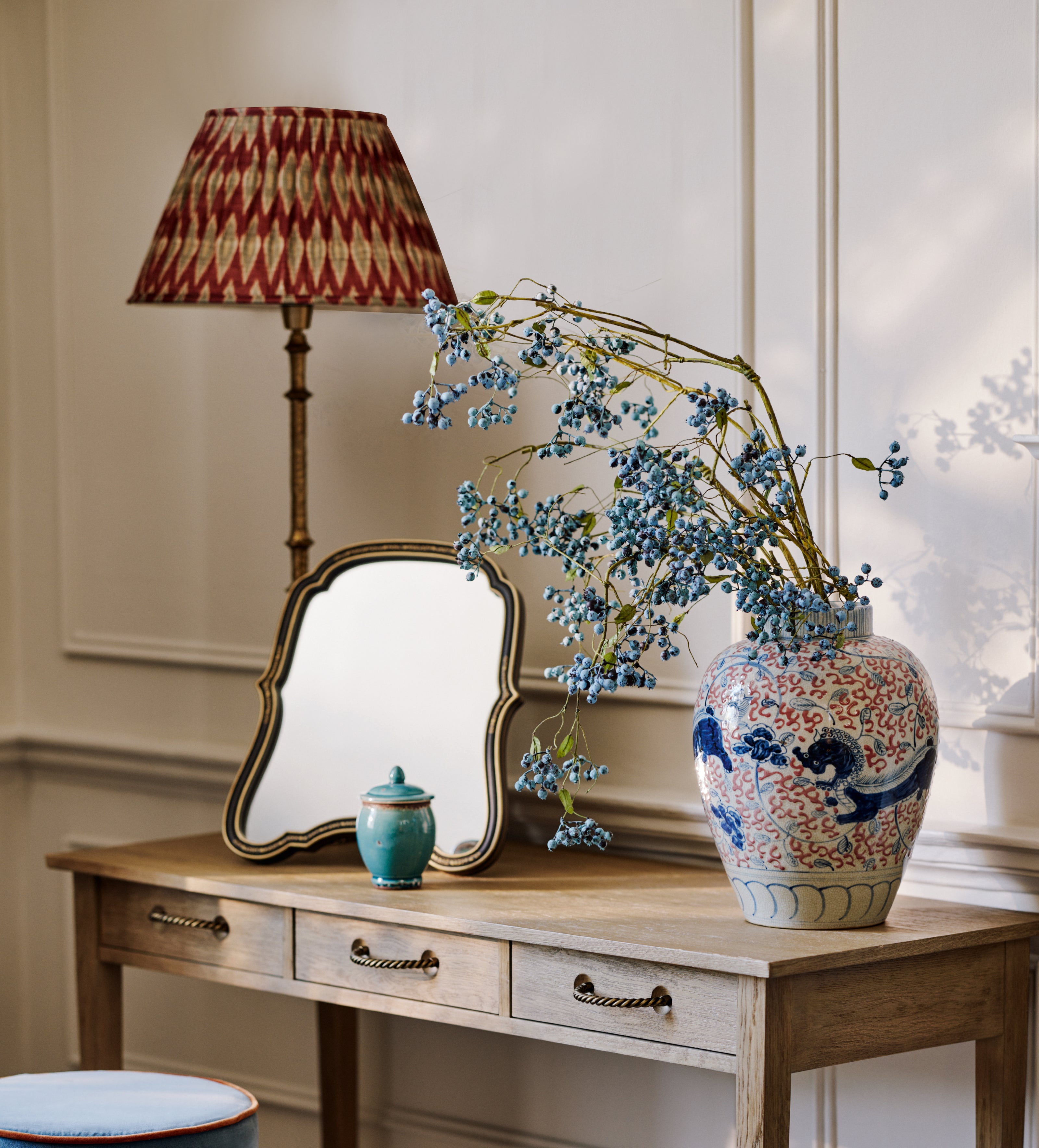 Thomasin Table Lamp Base Antique Brass OKA