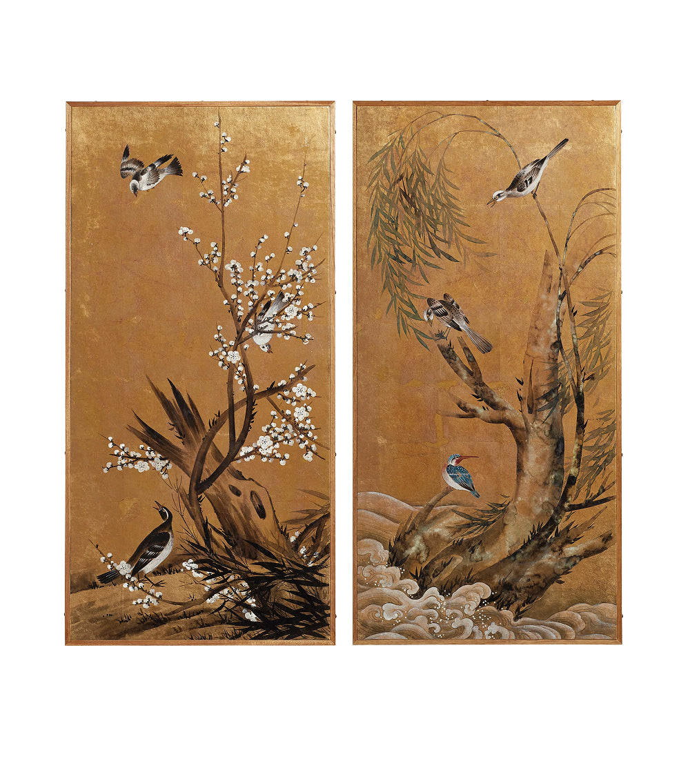 Laurelin Mirrored Wall Art - Antique Gold | OKA