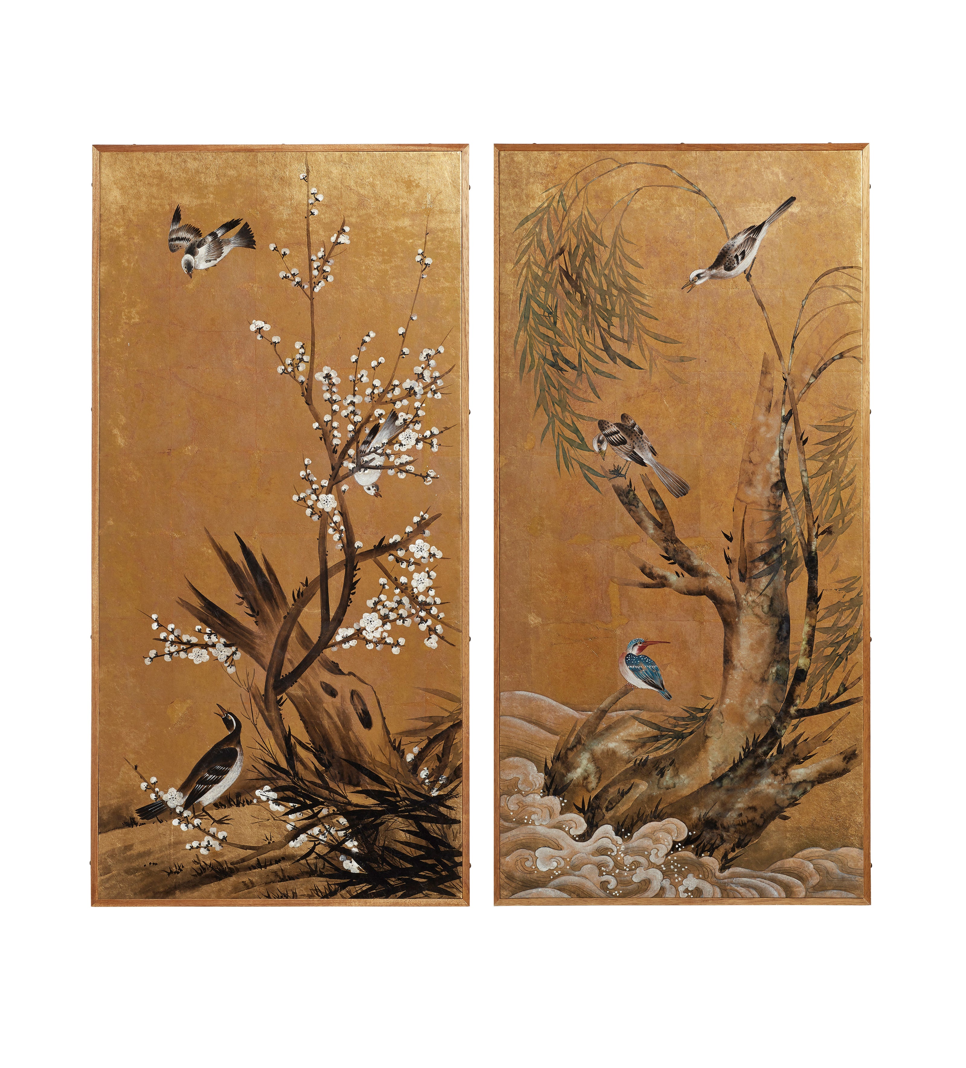 Tiankong Bird and Tree Panels Pair