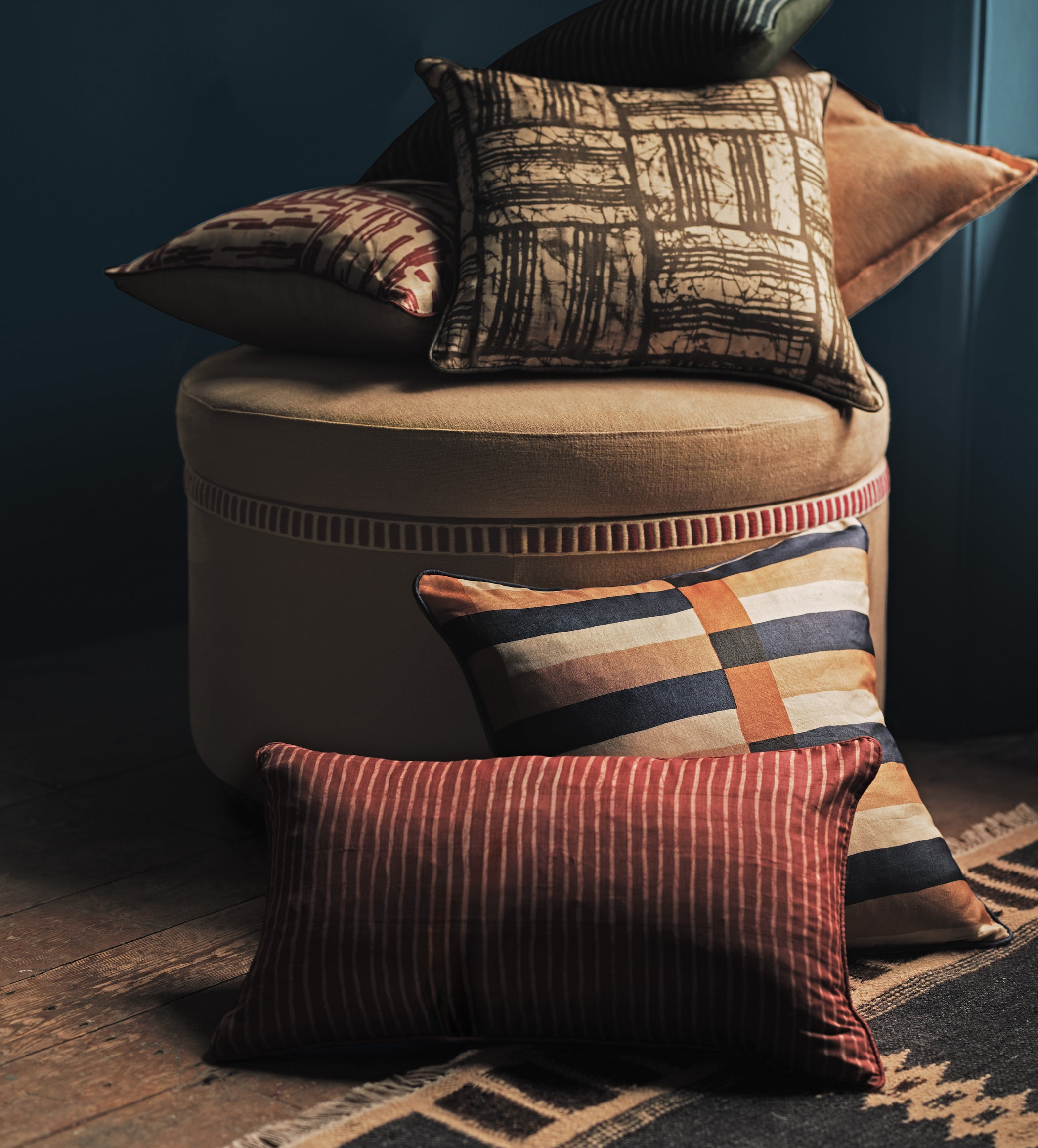 Tora Cushion Cover - Red Madder