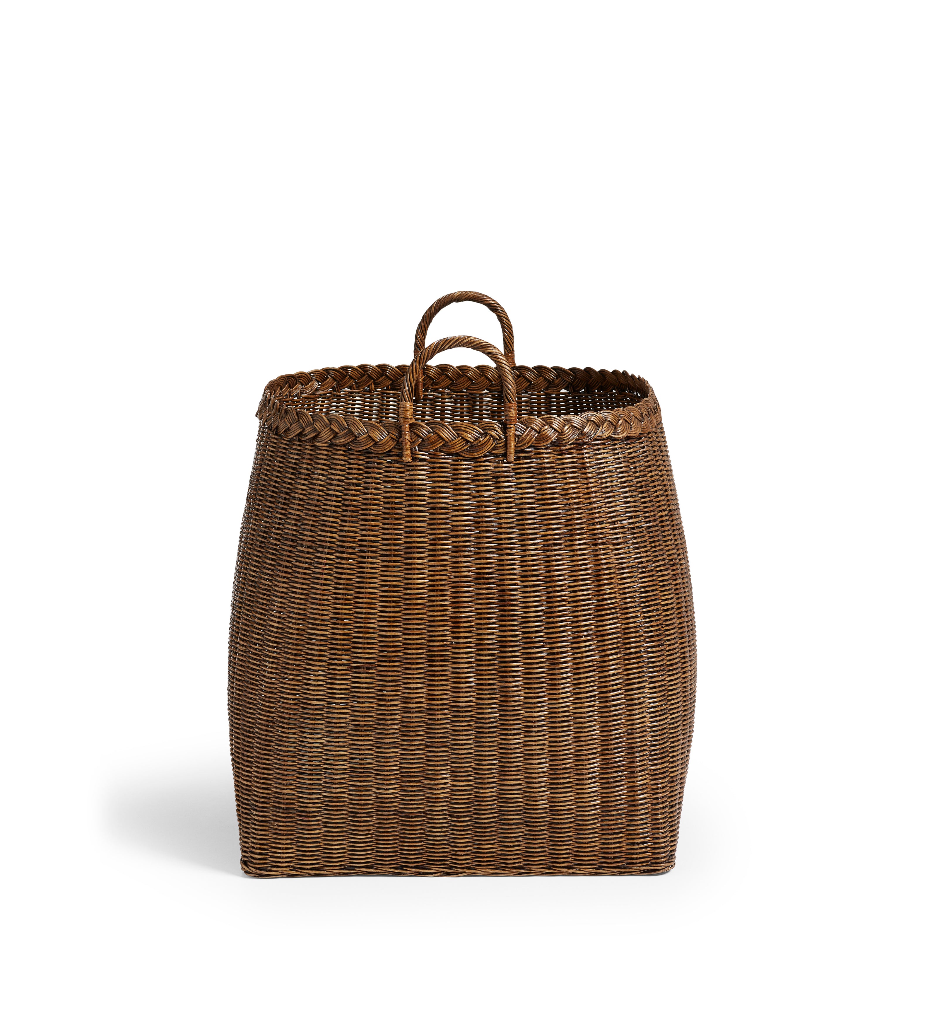 Tresse Rattan Planter - Antique Brown