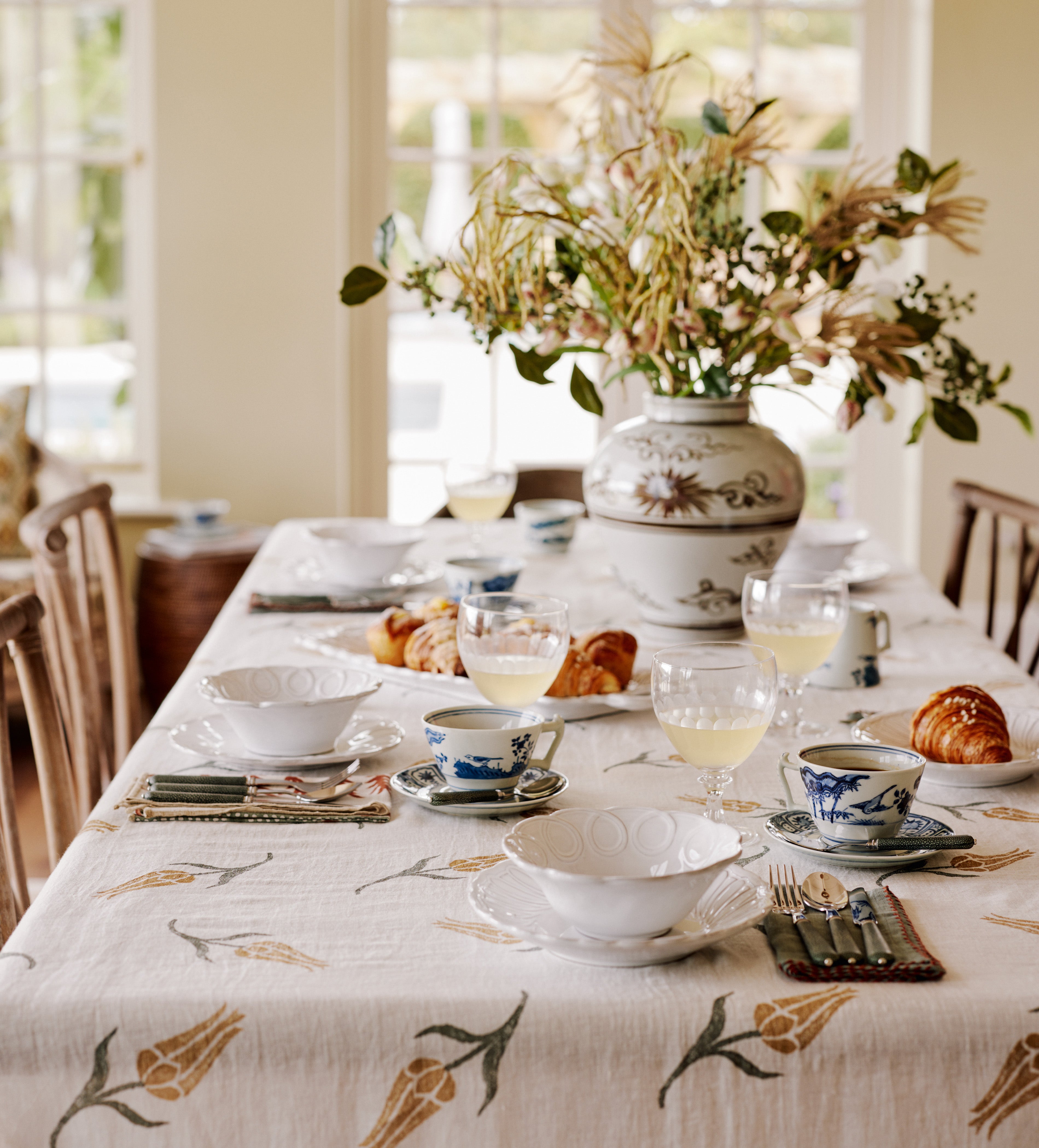 Tulipe Tablecloth - Ochre Yellow | OKA
