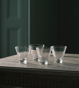 Twisted Short Glass Tumblers - Set of Four - Clear