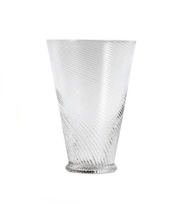 Twisted Tall Glass Tumblers - Set of Four - Clear