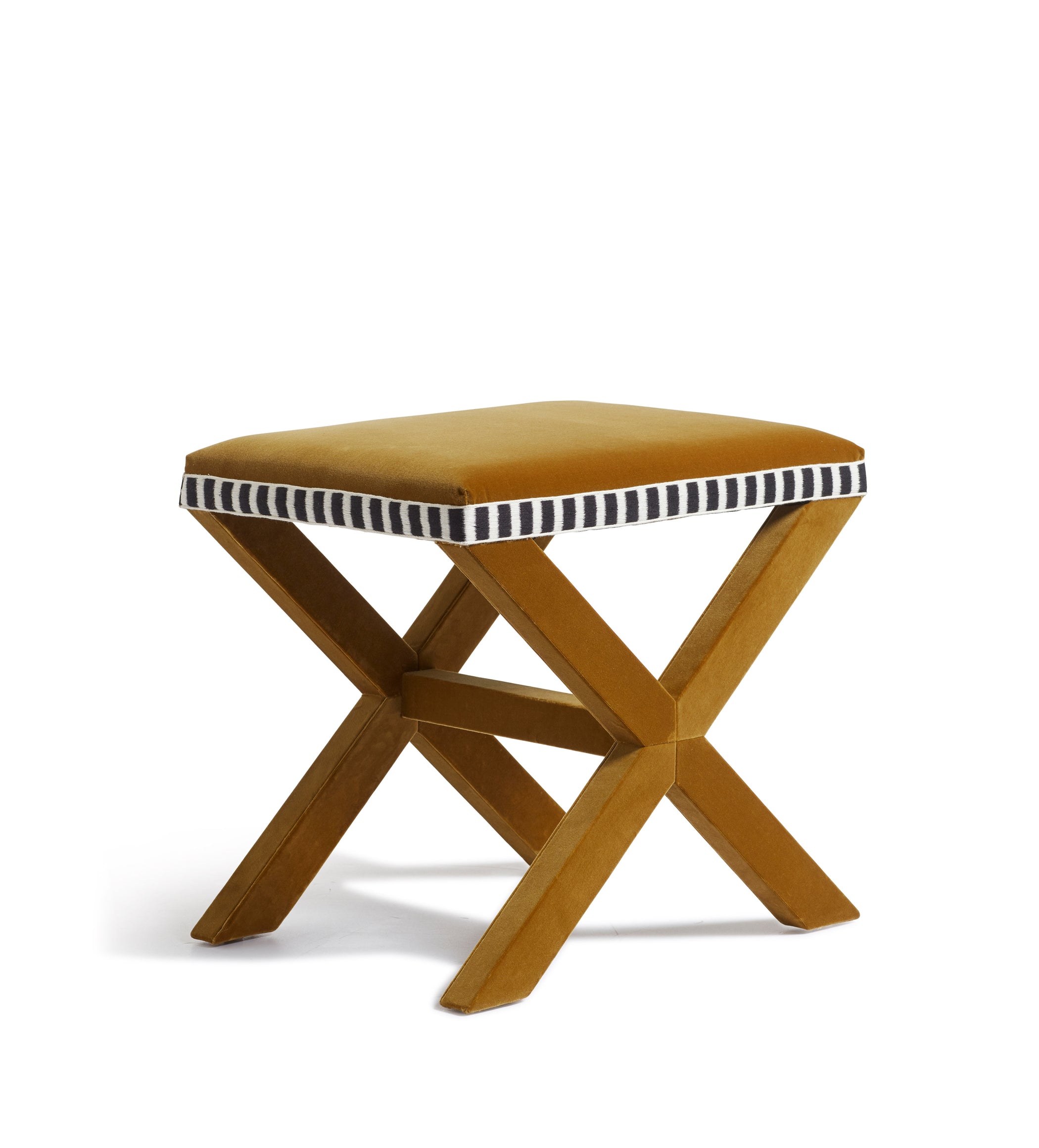 Vaquero Velvet Stool - Camel