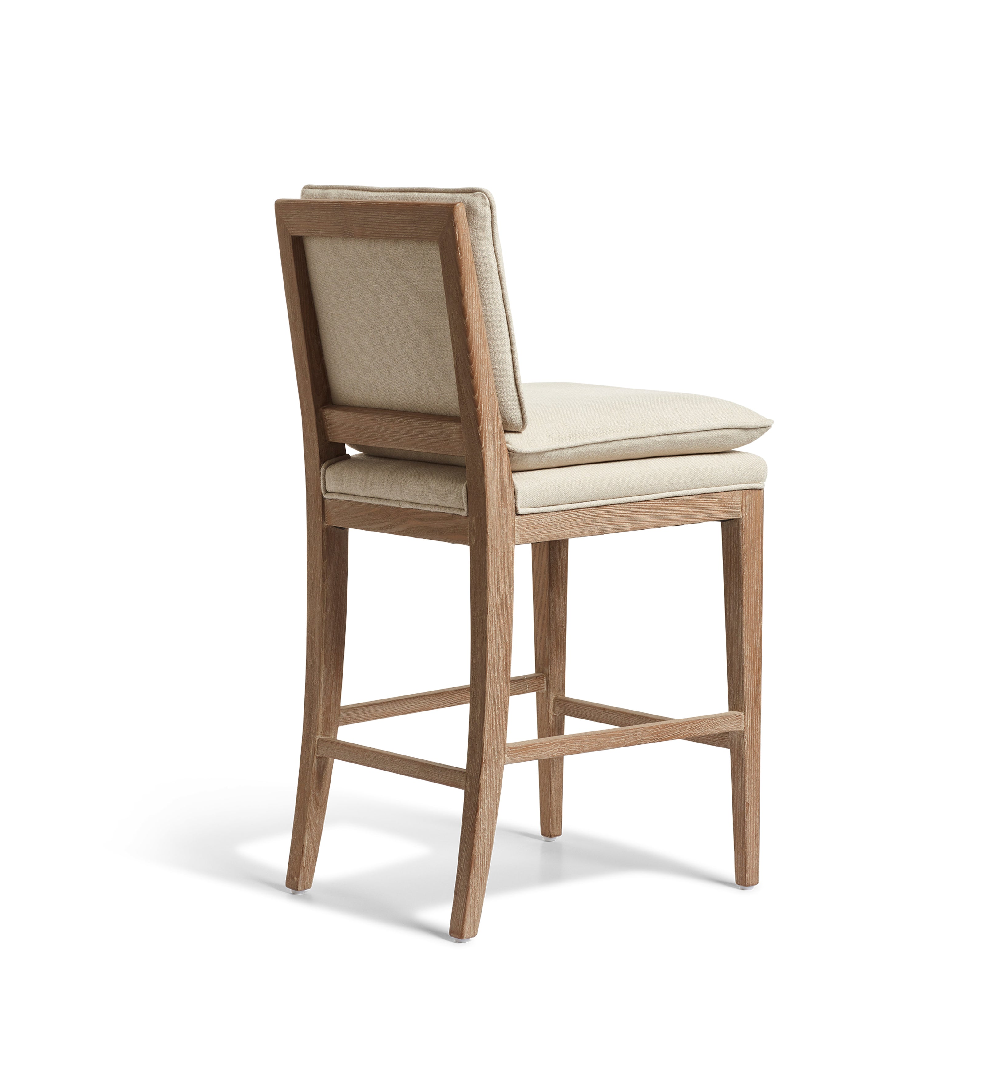 Vasa Linen Bar Stool Natural Brown OKA