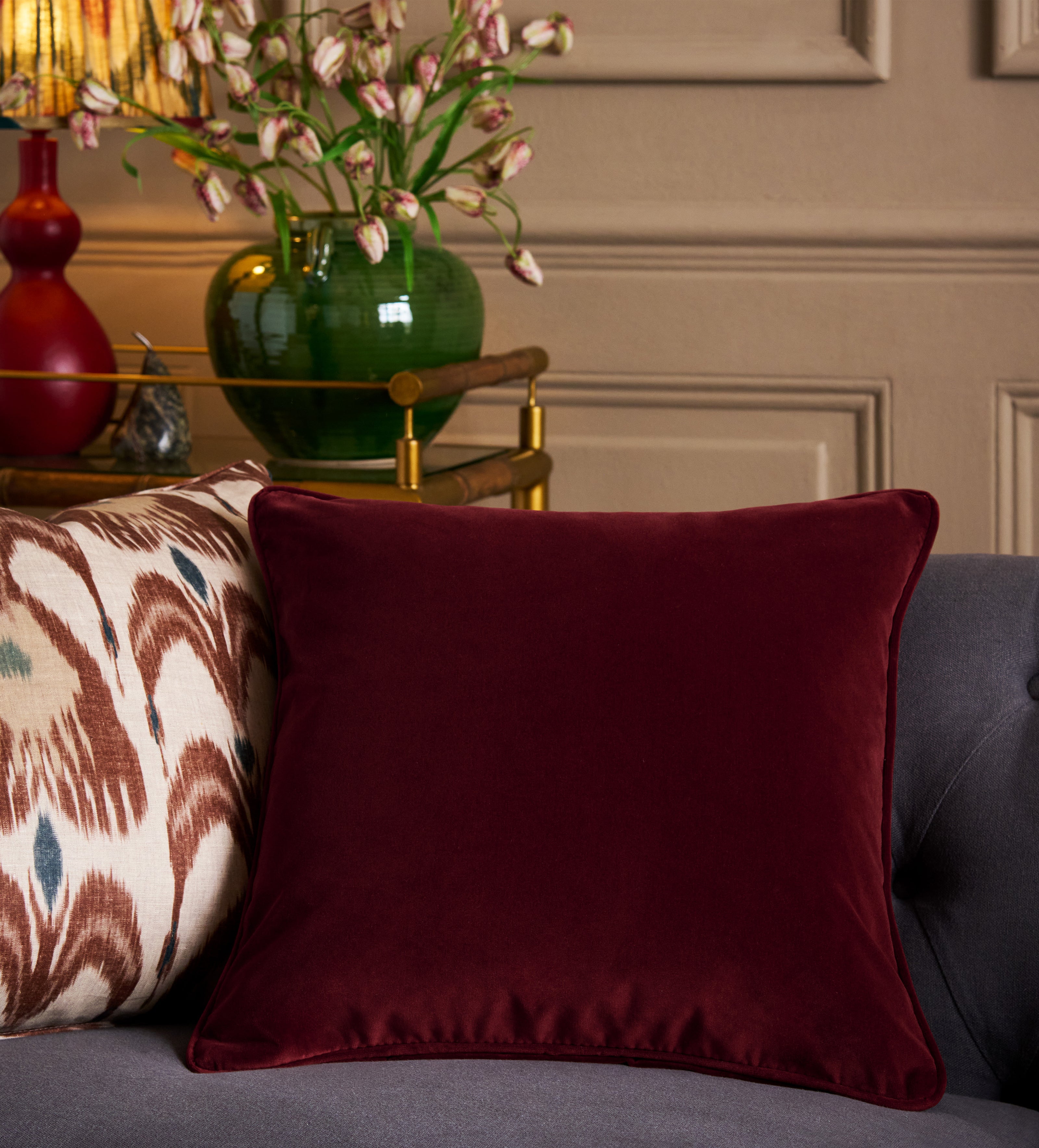 Vellus Velvet Cushion Cover - Madura Red