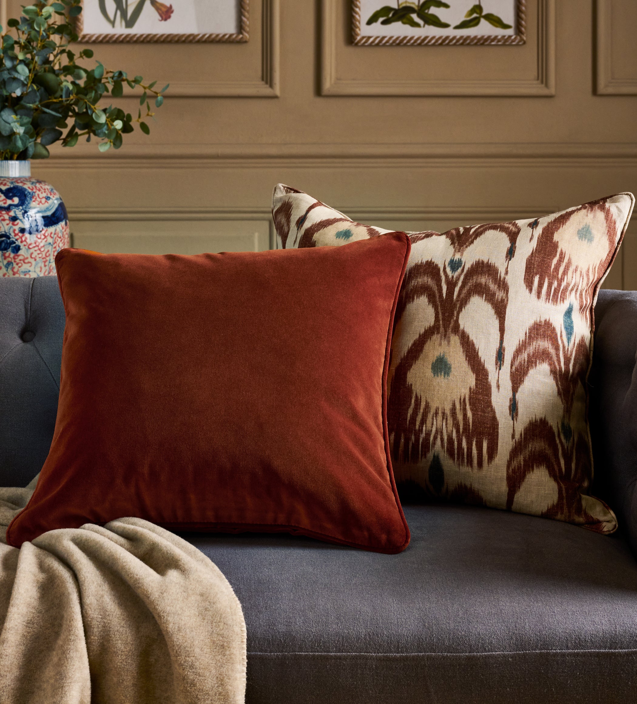 Vellus Velvet Cushion Cover - Spiced Orange