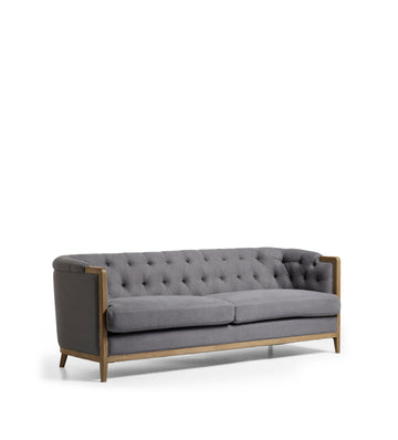 Venustas Linen 3-Seater Sofa - Charcoal