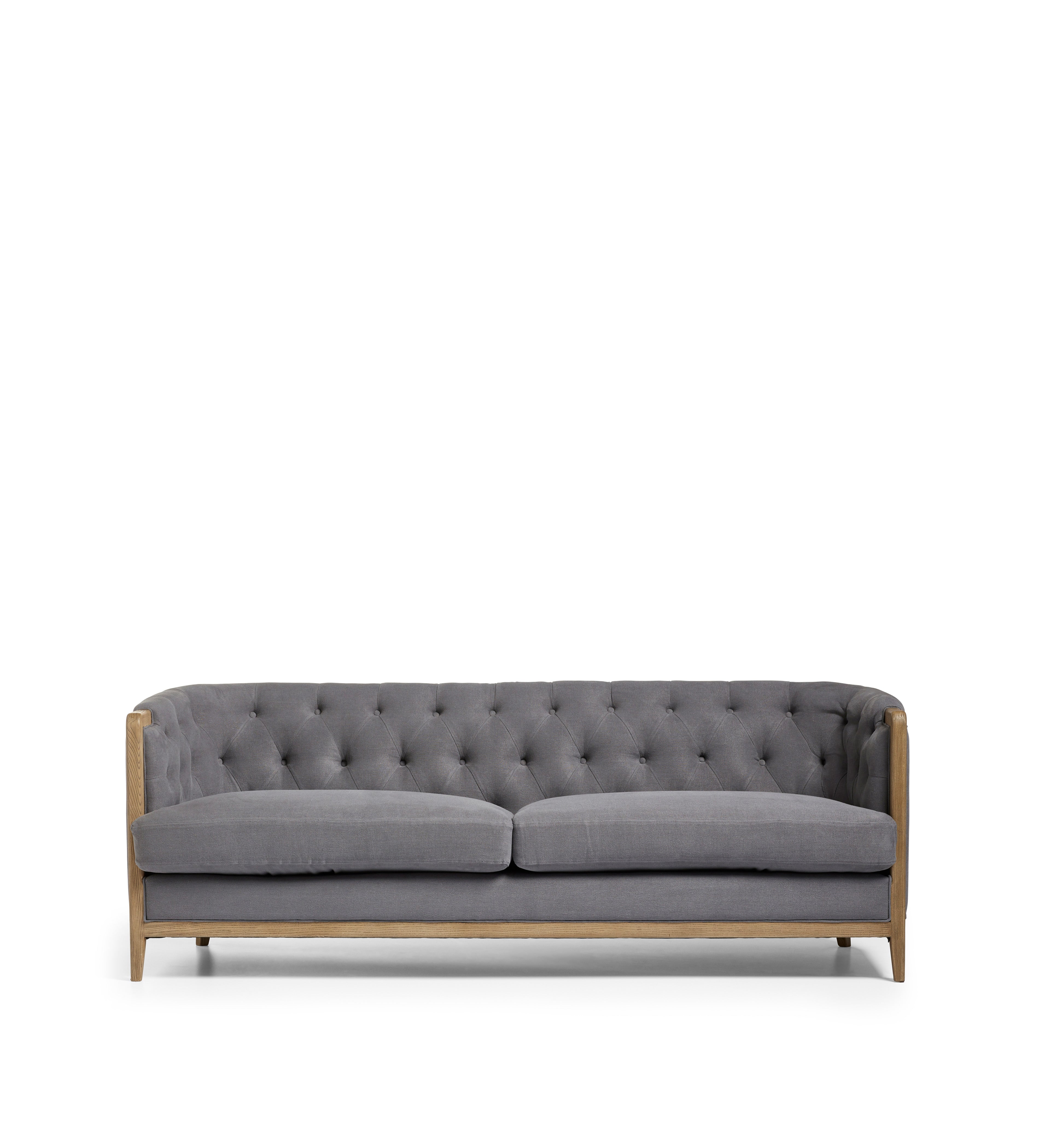 Venustas Linen 3-Seater Sofa - Charcoal Linen | OKA