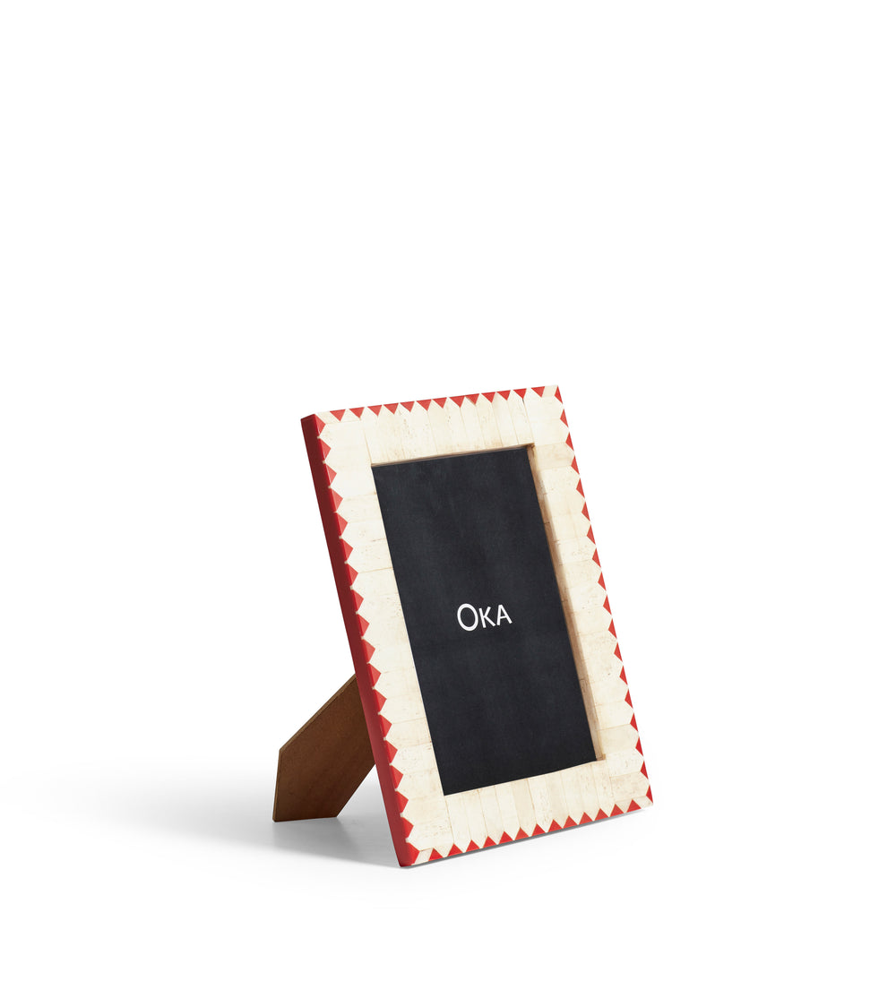 Visus Bone Photo Frame 6x8" - Red