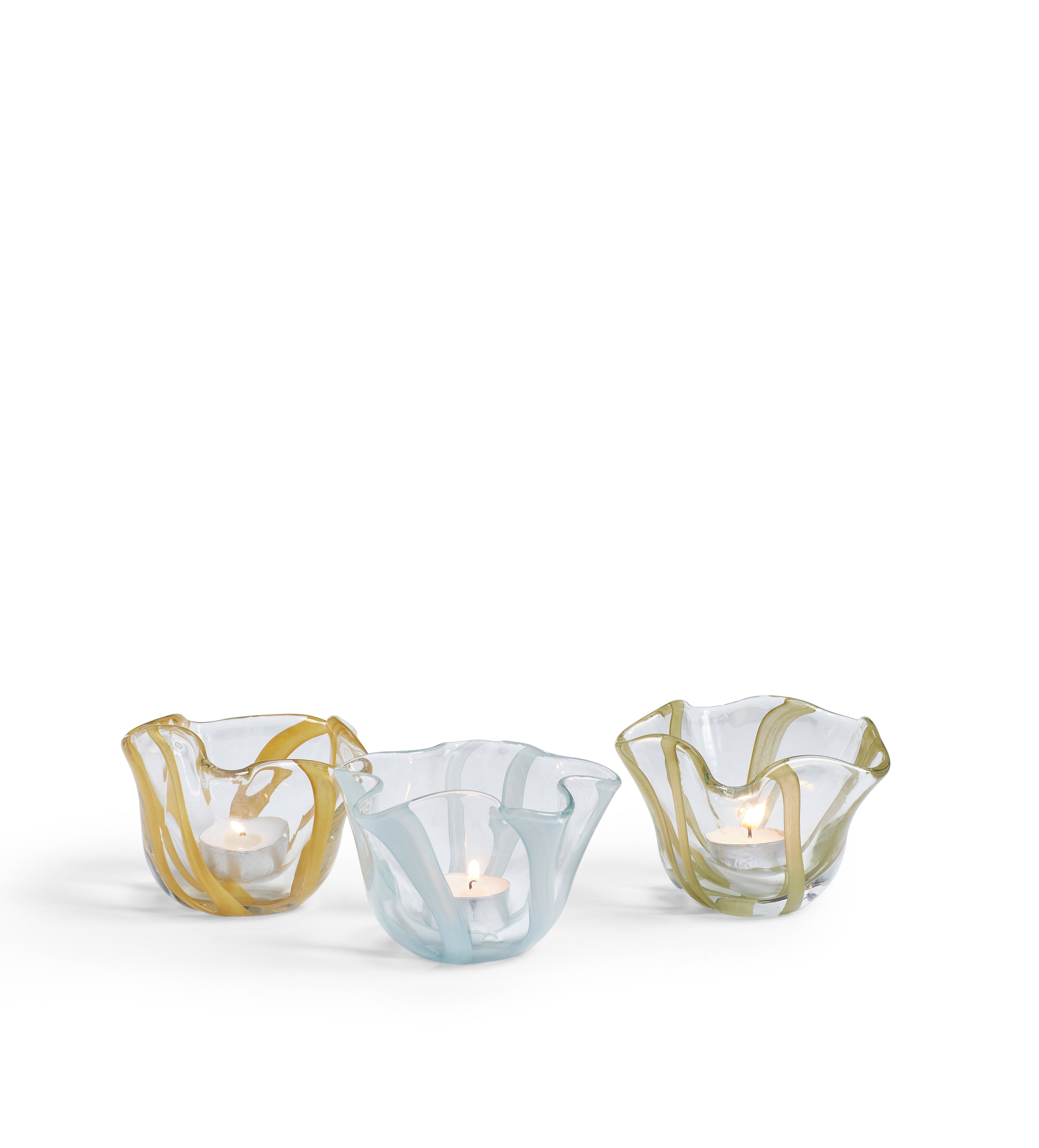 Vitrea Tealight Holders - Set of Three - Multi