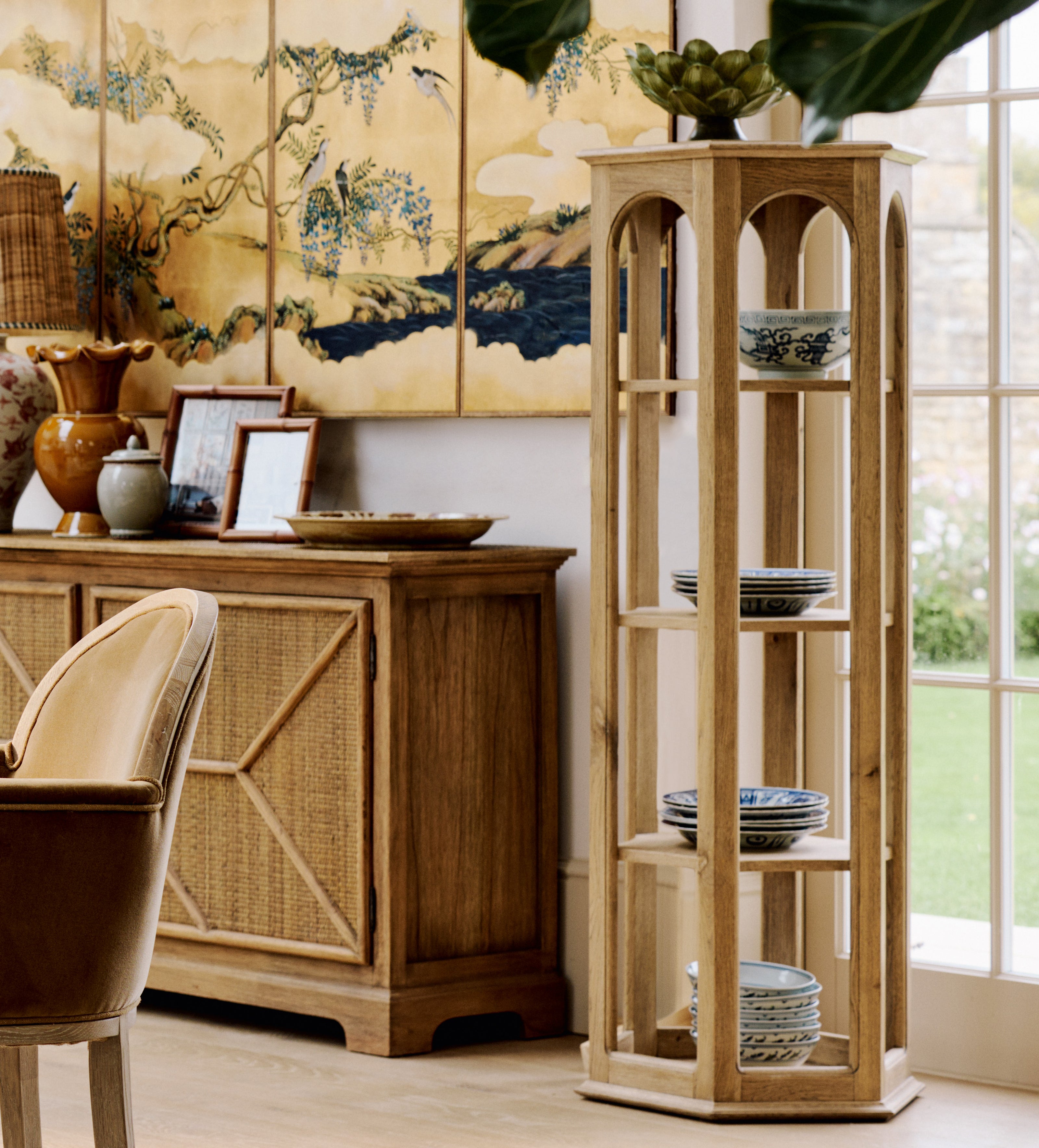 Voussoir Shelves - Weathered Oak