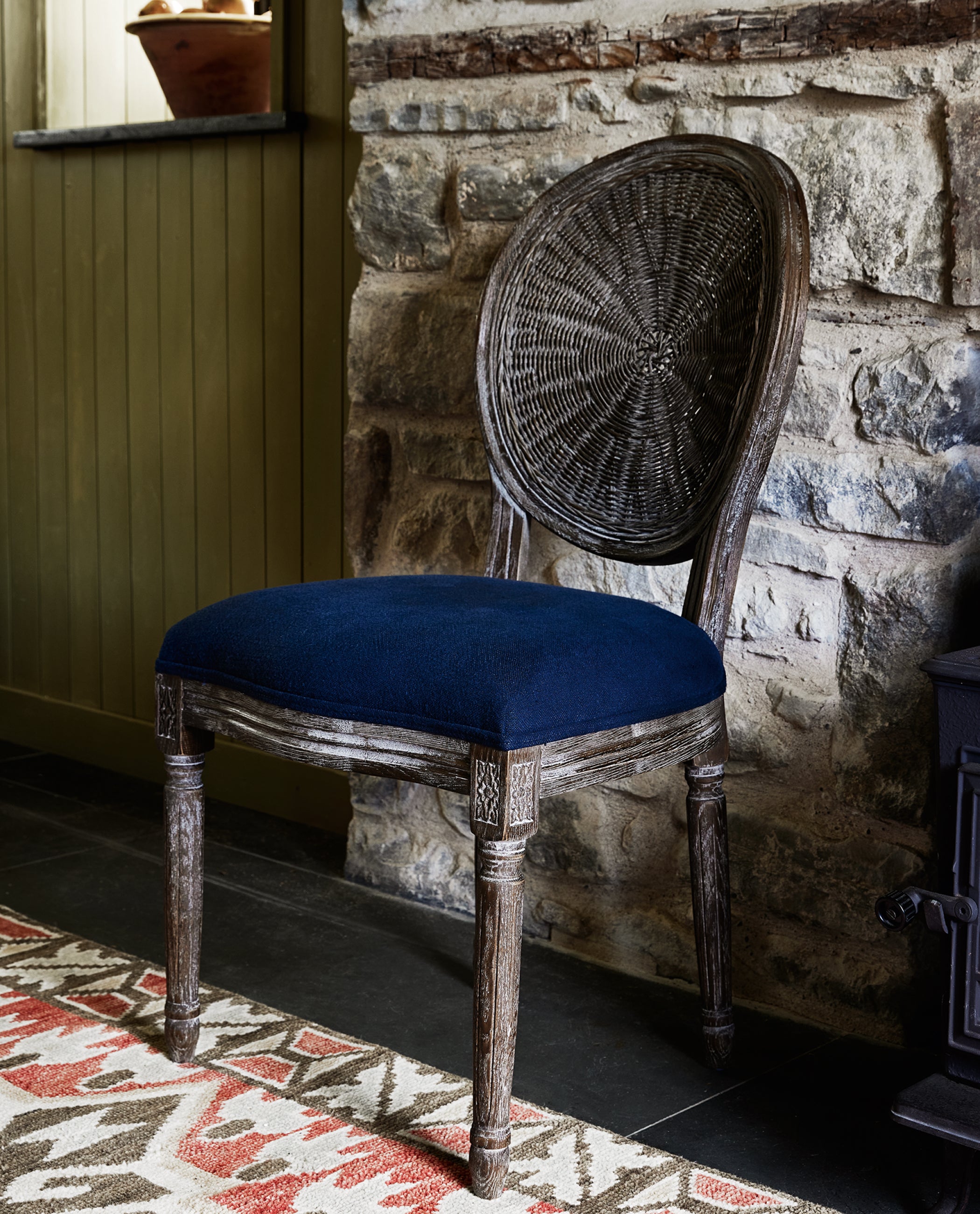 Washakie Linen Dining Chair - Pure Navy