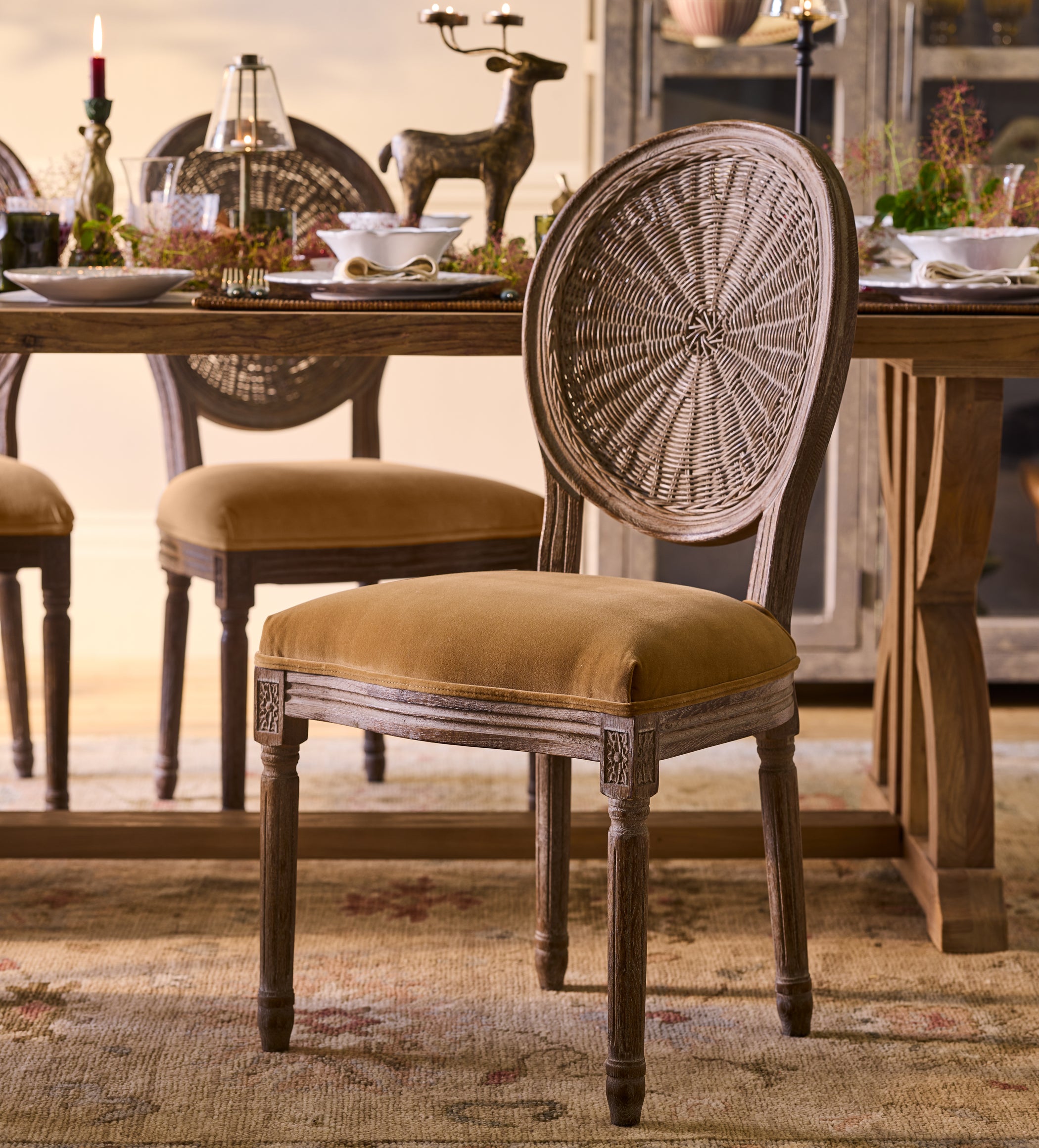 Washakie Velvet Dining Chair - Fawn Velvet