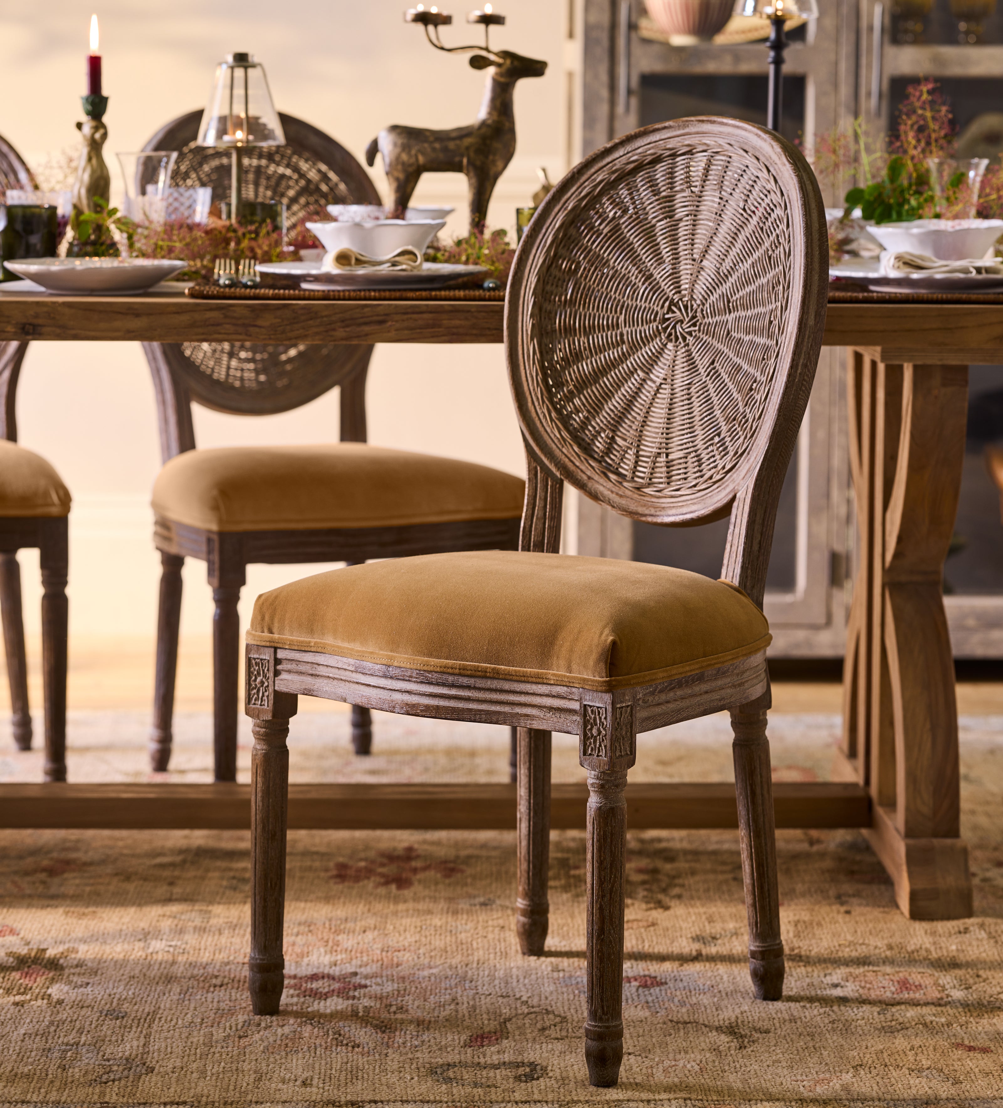 Washakie Velvet Dining Chair - Fawn Velvet