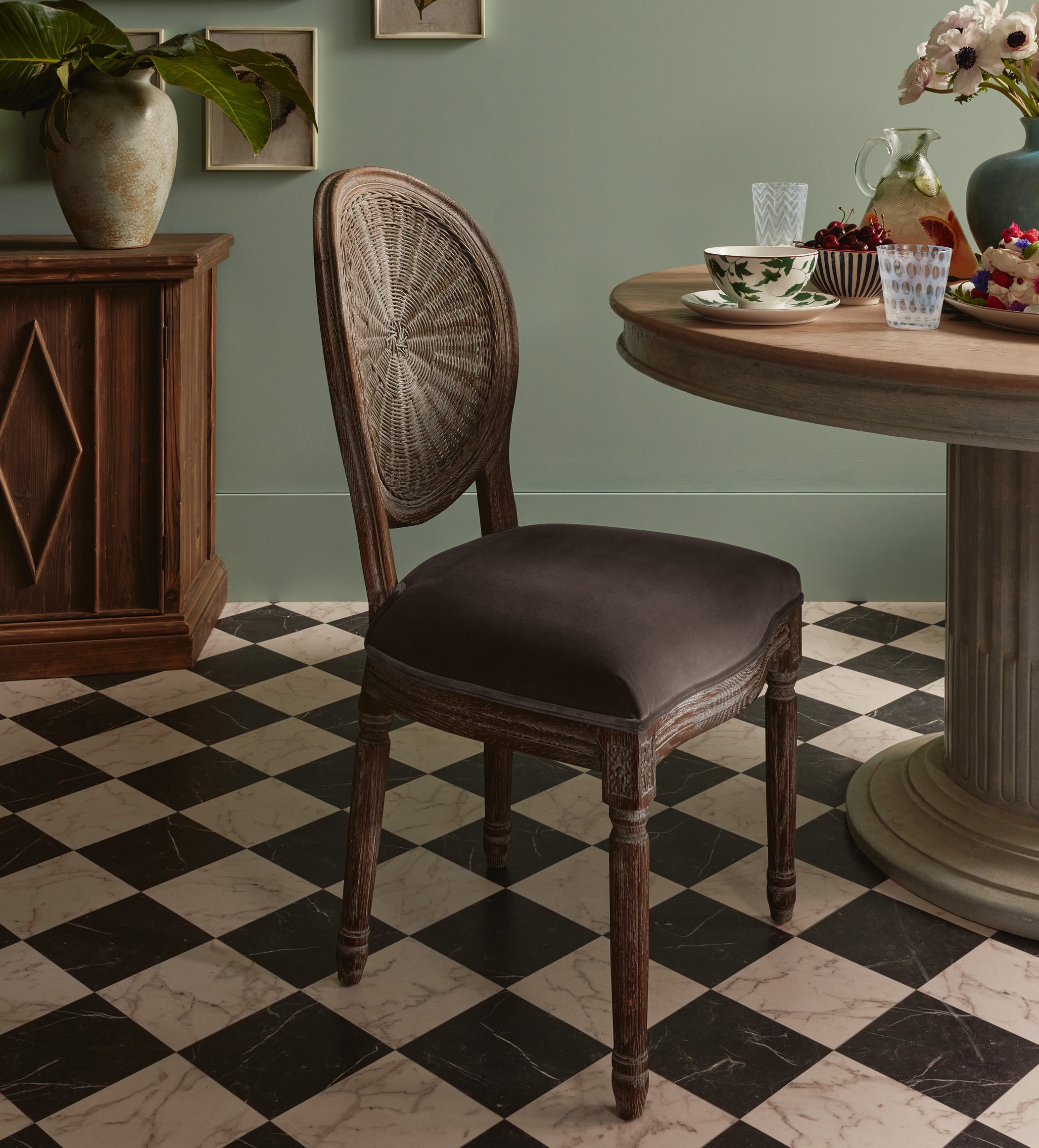 Washakie Velvet Dining Chair - Truffle