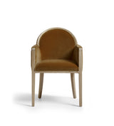 Wilbur Velvet Dining Chair - Dark Weathered Oak/Caramel