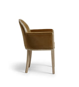 Wilbur Velvet Dining Chair - Dark Weathered Oak/Caramel