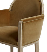 Wilbur Velvet Dining Chair - Dark Weathered Oak/Caramel