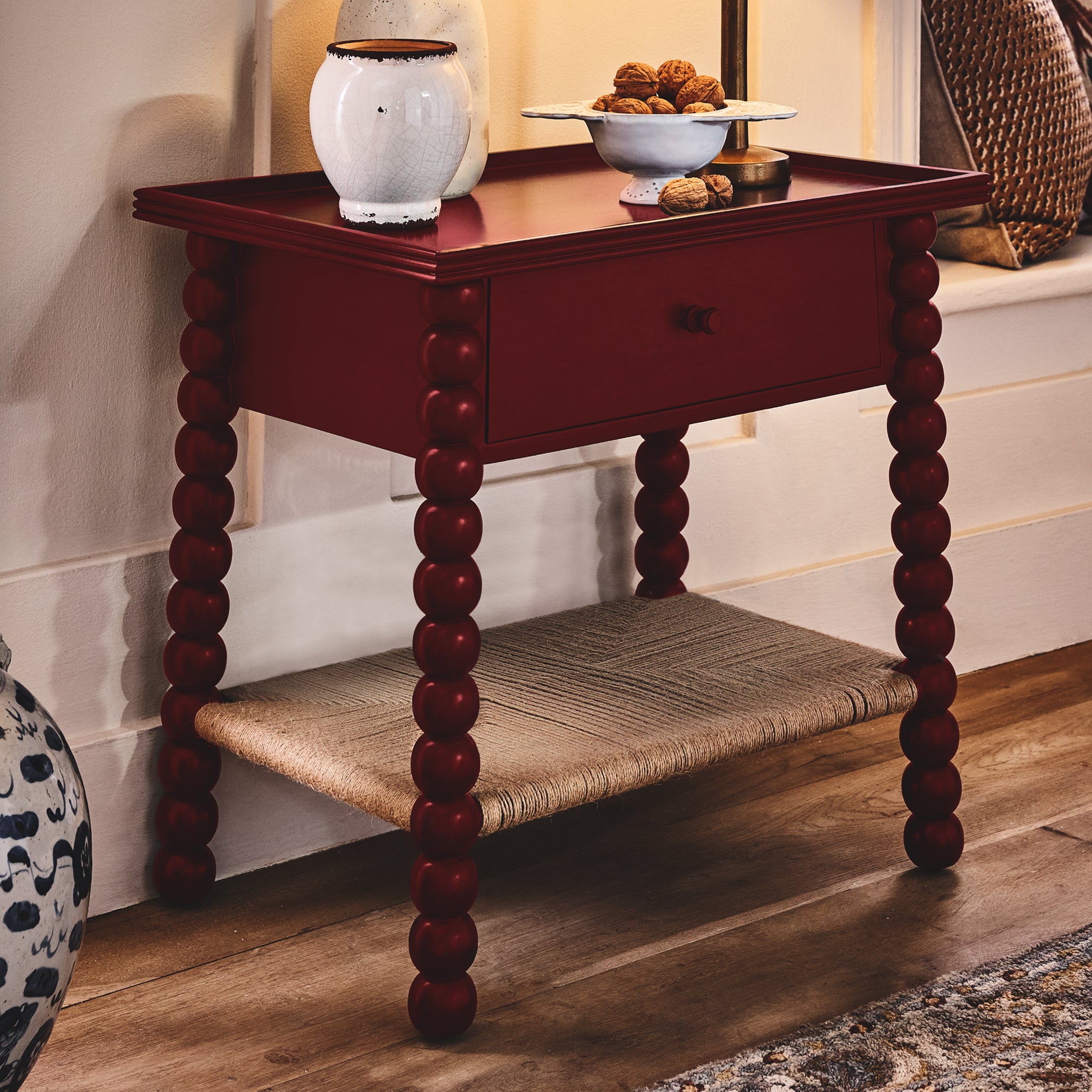 Wallace Leather Ottoman - Aged Hazelnut | OKA