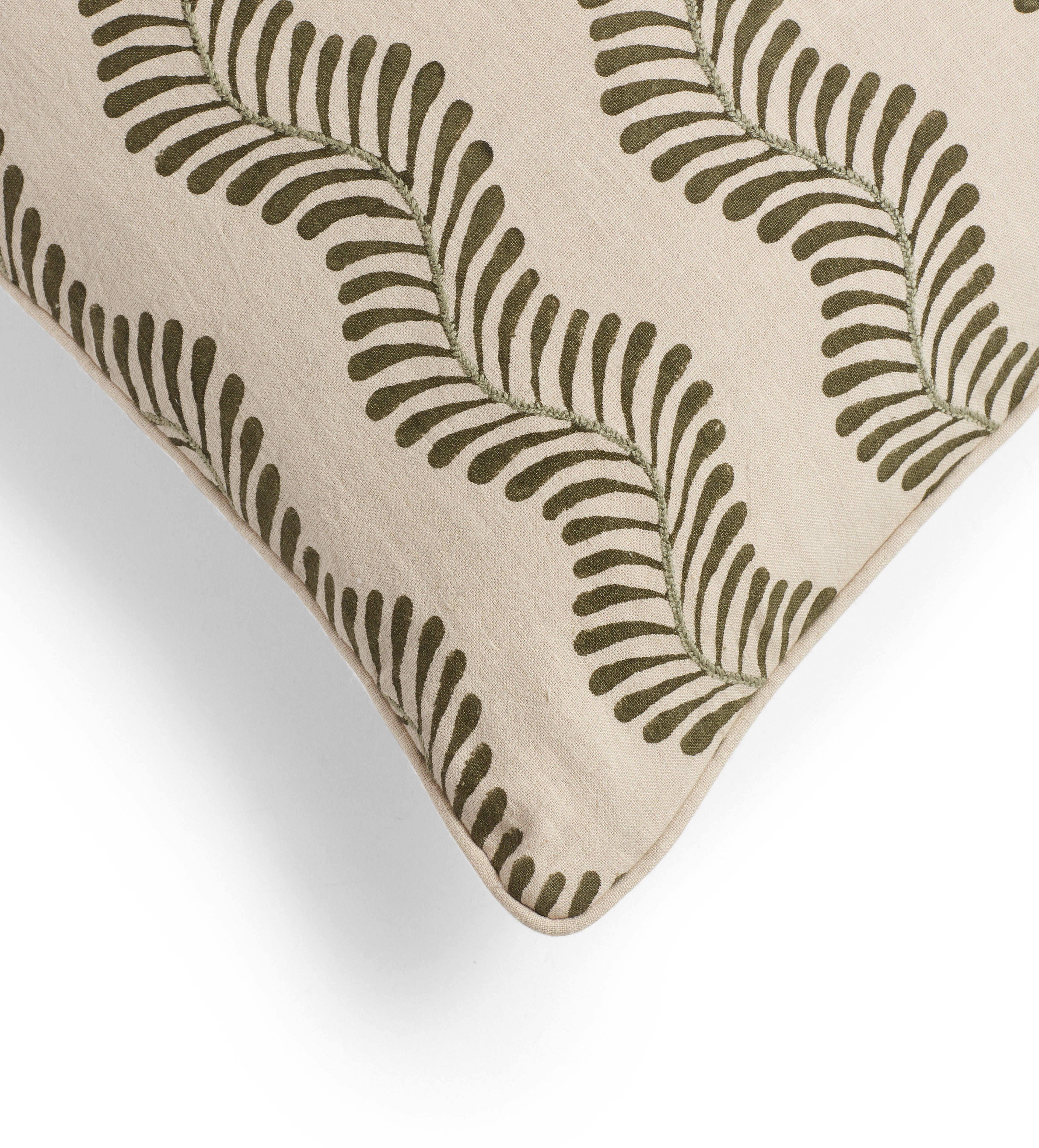 Woodchester Vine Cushion Cover - Spruce | OKA