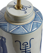 Wu Shou Table Lamp Base - Blue/White