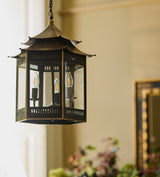 Hanging Pendant Lantern - Rubbed Bronze