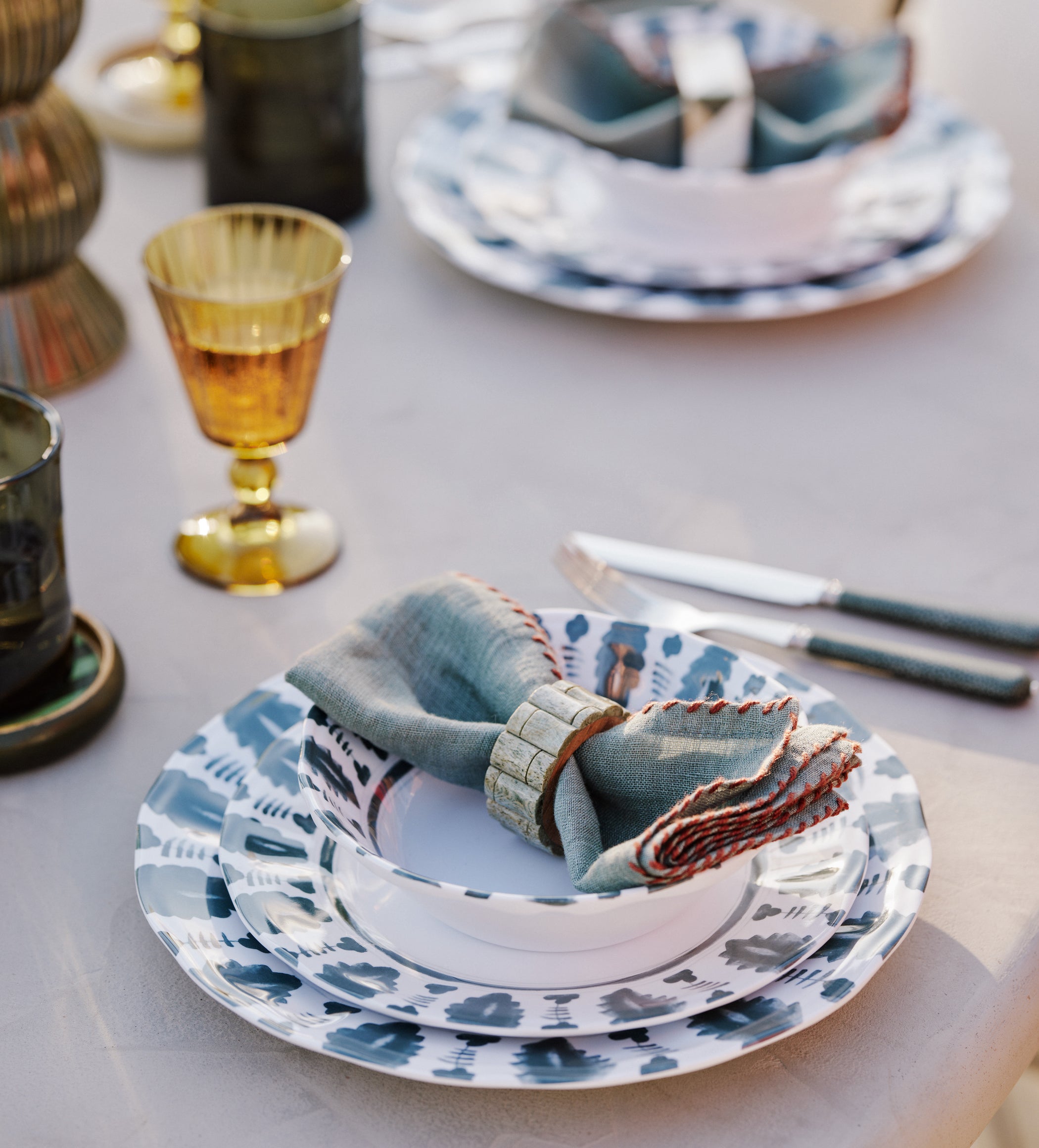 Yuhua Side Plates - Set of Four - Air Force Blue