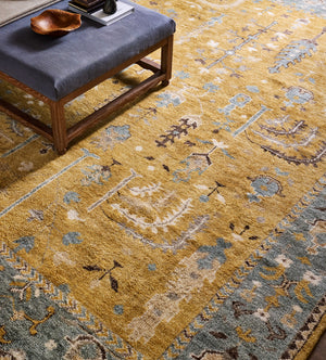 Zahra Rug 274x366cm - Ochre Yellow | OKA
